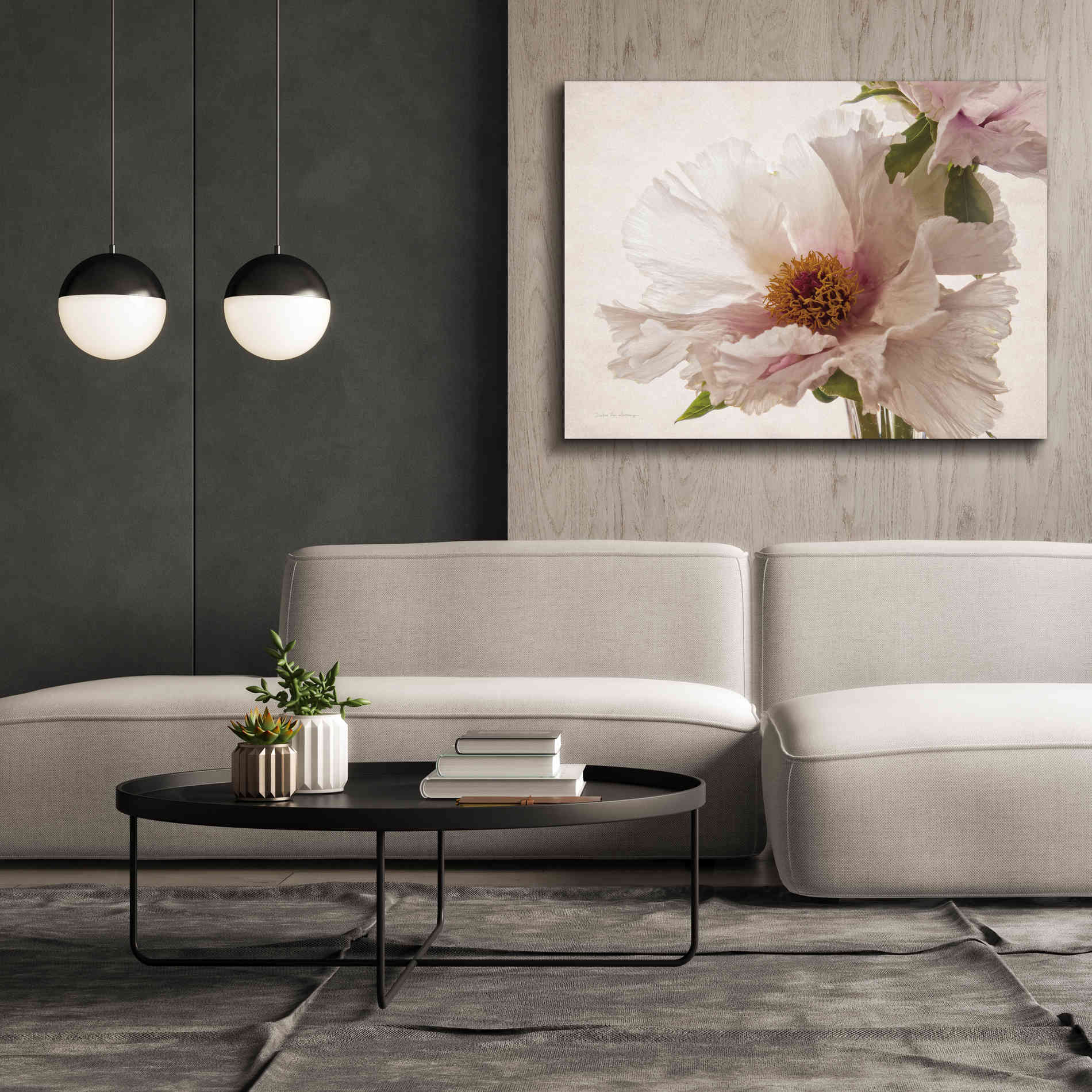 'Translucent Peony V' by Debra Van Swearingen, Canvas Wall Art,54 x 40