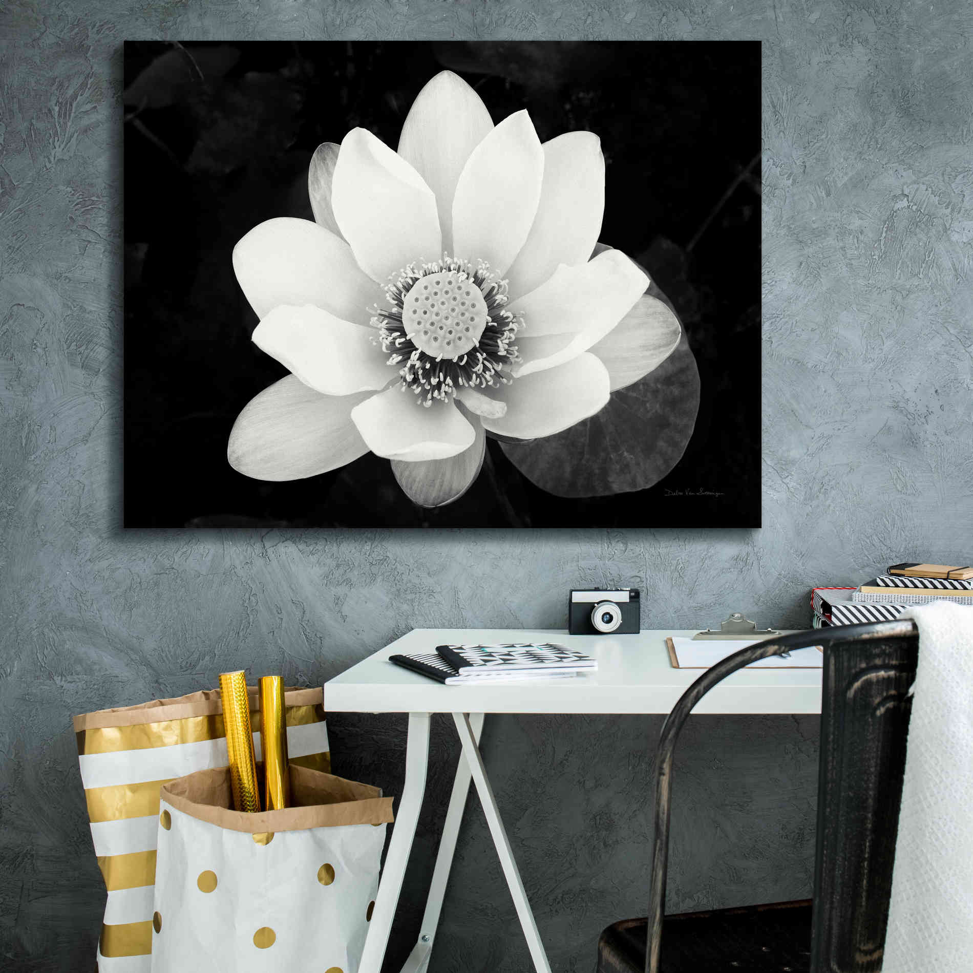 'Lotus Flower II v2' by Debra Van Swearingen, Canvas Wall Art,34 x 26