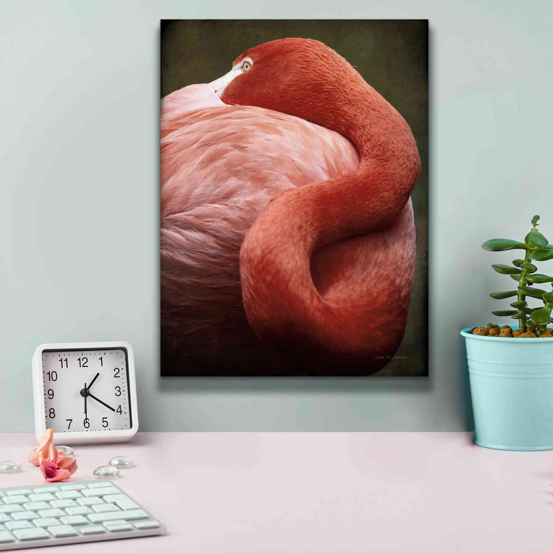 'Caribbean Flamingo I' by Debra Van Swearingen, Canvas Wall Art,12 x 16