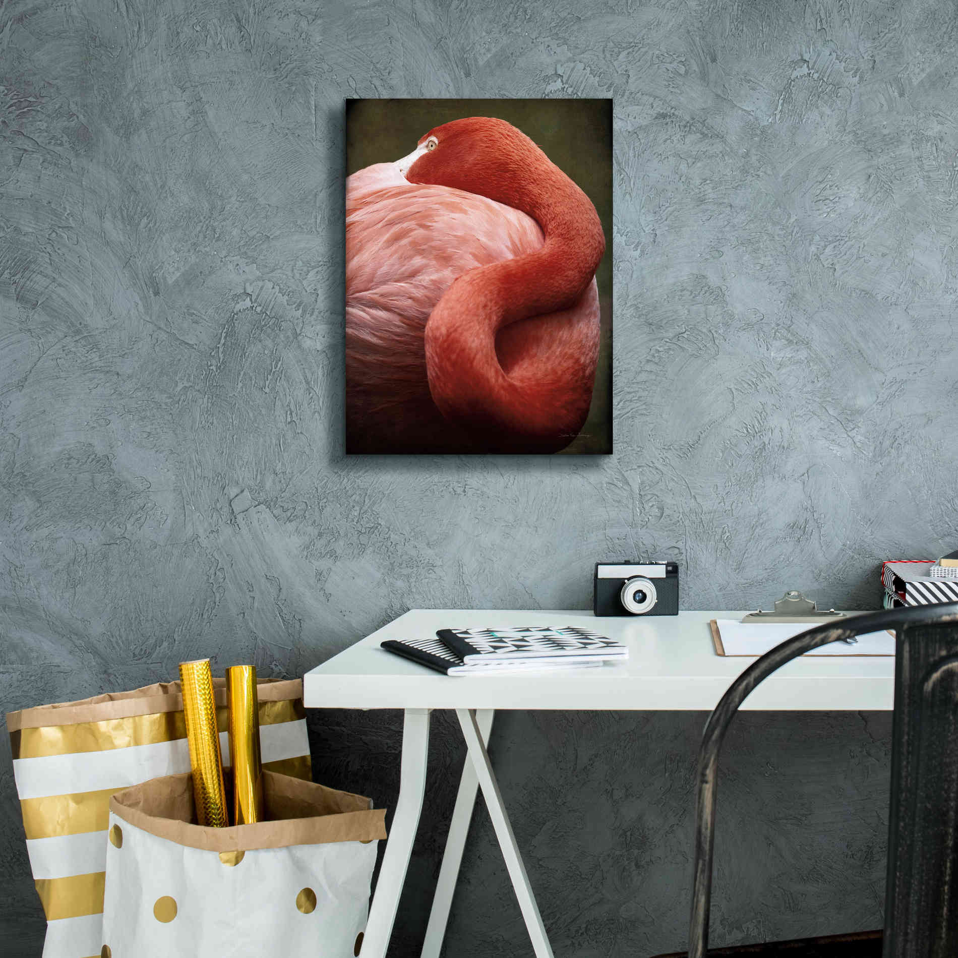 'Caribbean Flamingo I' by Debra Van Swearingen, Canvas Wall Art,12 x 16