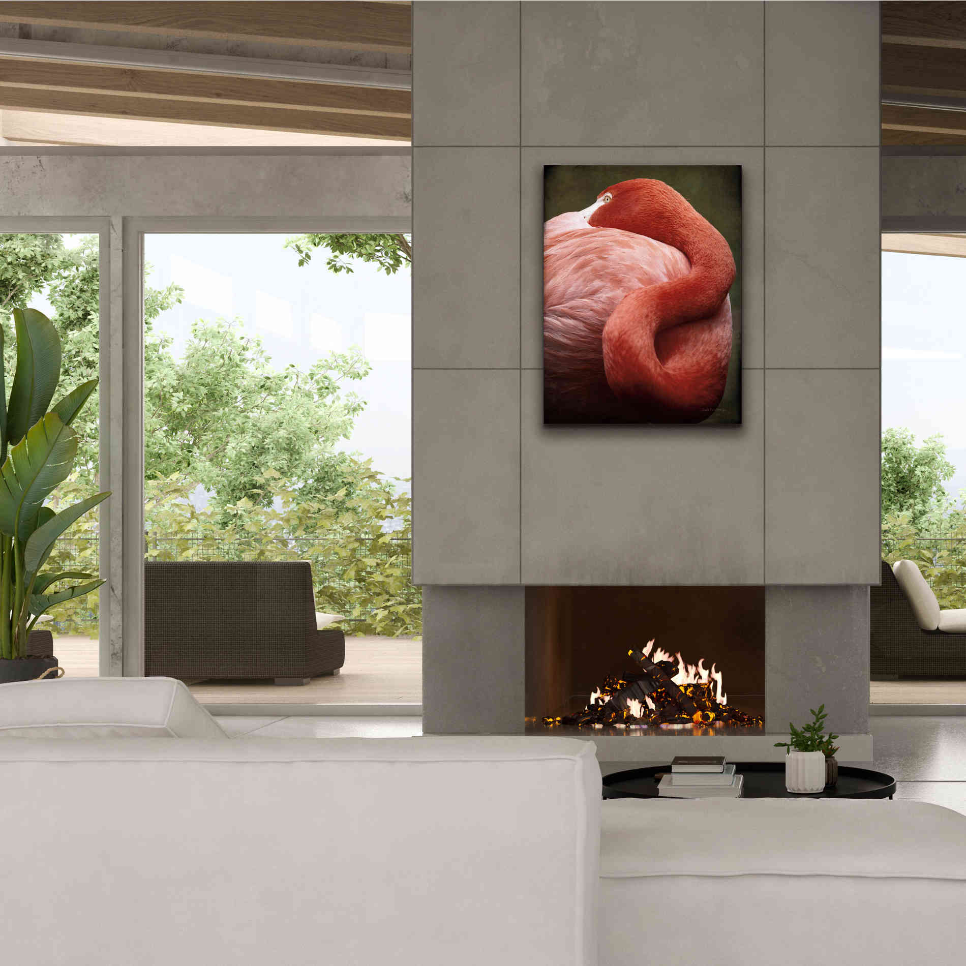 'Caribbean Flamingo I' by Debra Van Swearingen, Canvas Wall Art,26 x 34