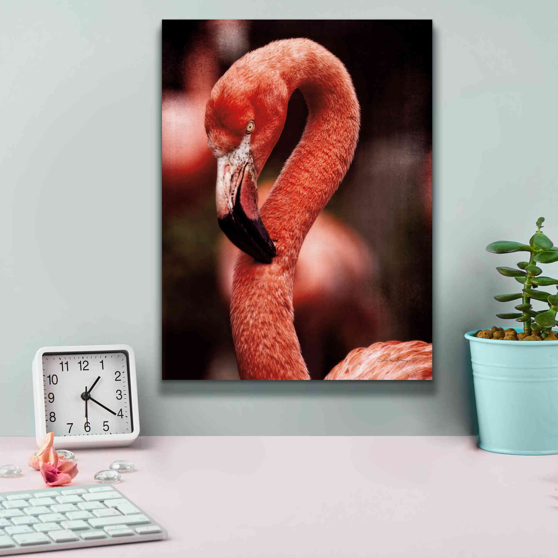 'Caribbean Flamingo II' by Debra Van Swearingen, Canvas Wall Art,12 x 16