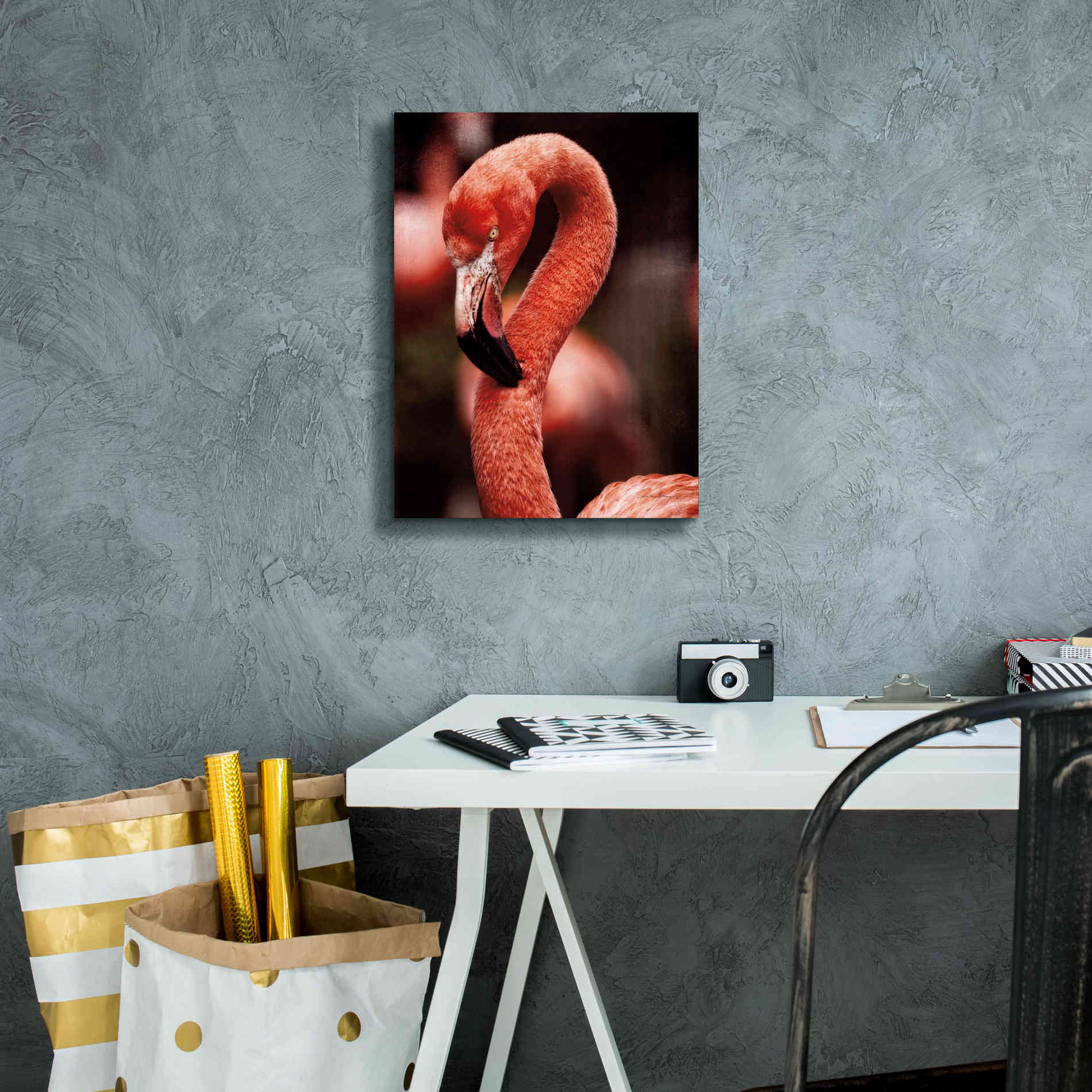'Caribbean Flamingo II' by Debra Van Swearingen, Canvas Wall Art,12 x 16