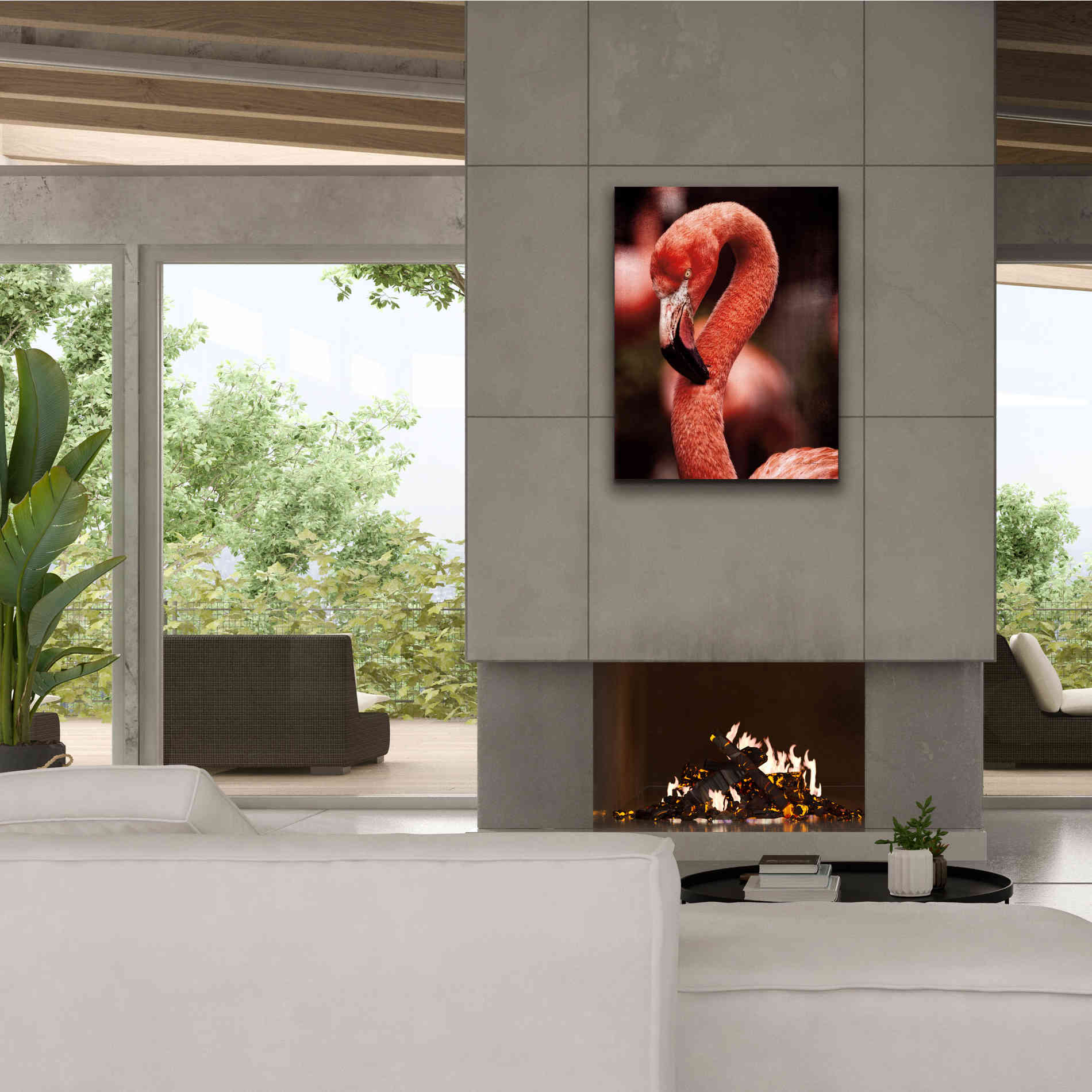 'Caribbean Flamingo II' by Debra Van Swearingen, Canvas Wall Art,26 x 34