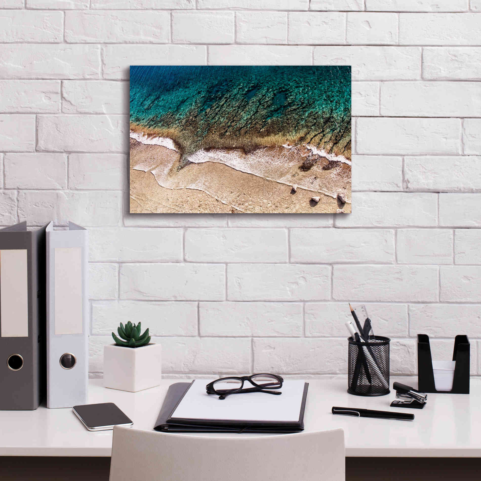 'Sand and Sea' by Debra Van Swearingen, Canvas Wall Art,18 x 12