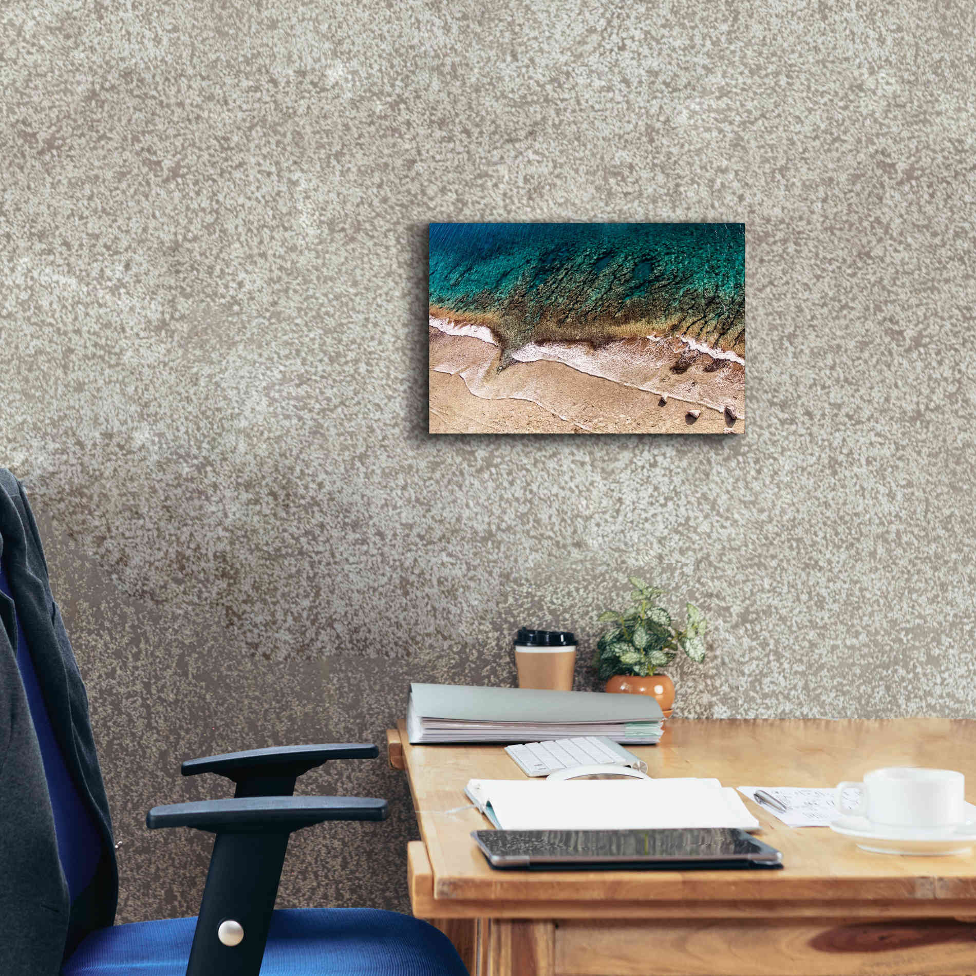 'Sand and Sea' by Debra Van Swearingen, Canvas Wall Art,18 x 12