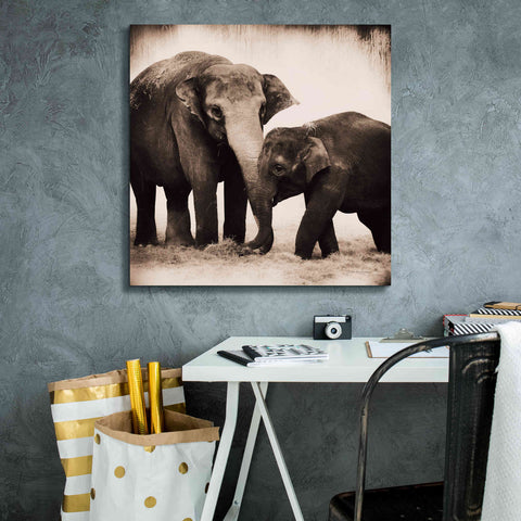 Image of 'Elephant III Sepia' by Debra Van Swearingen, Canvas Wall Art,26 x 26