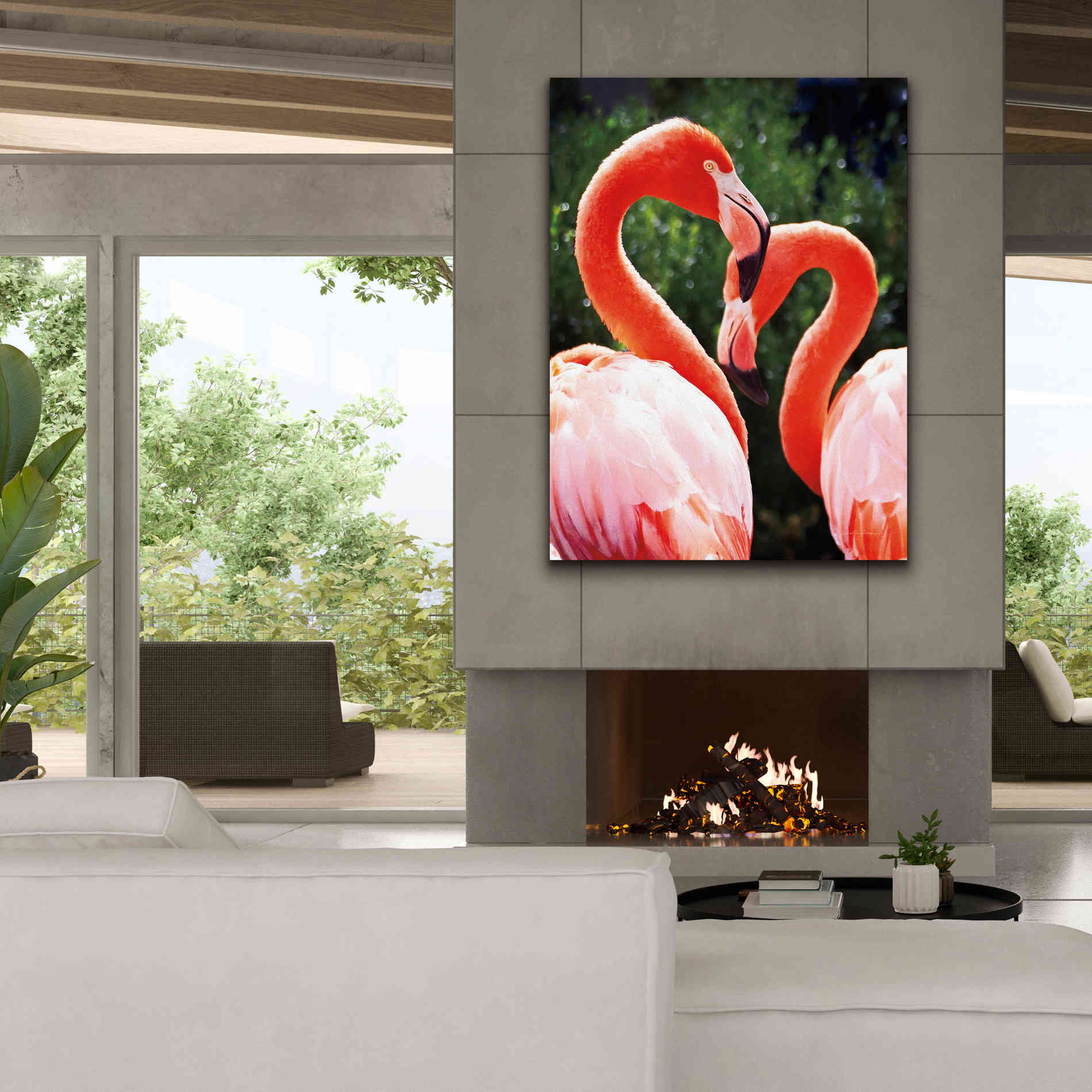 'Flamingo II' by Debra Van Swearingen, Canvas Wall Art,40 x 54