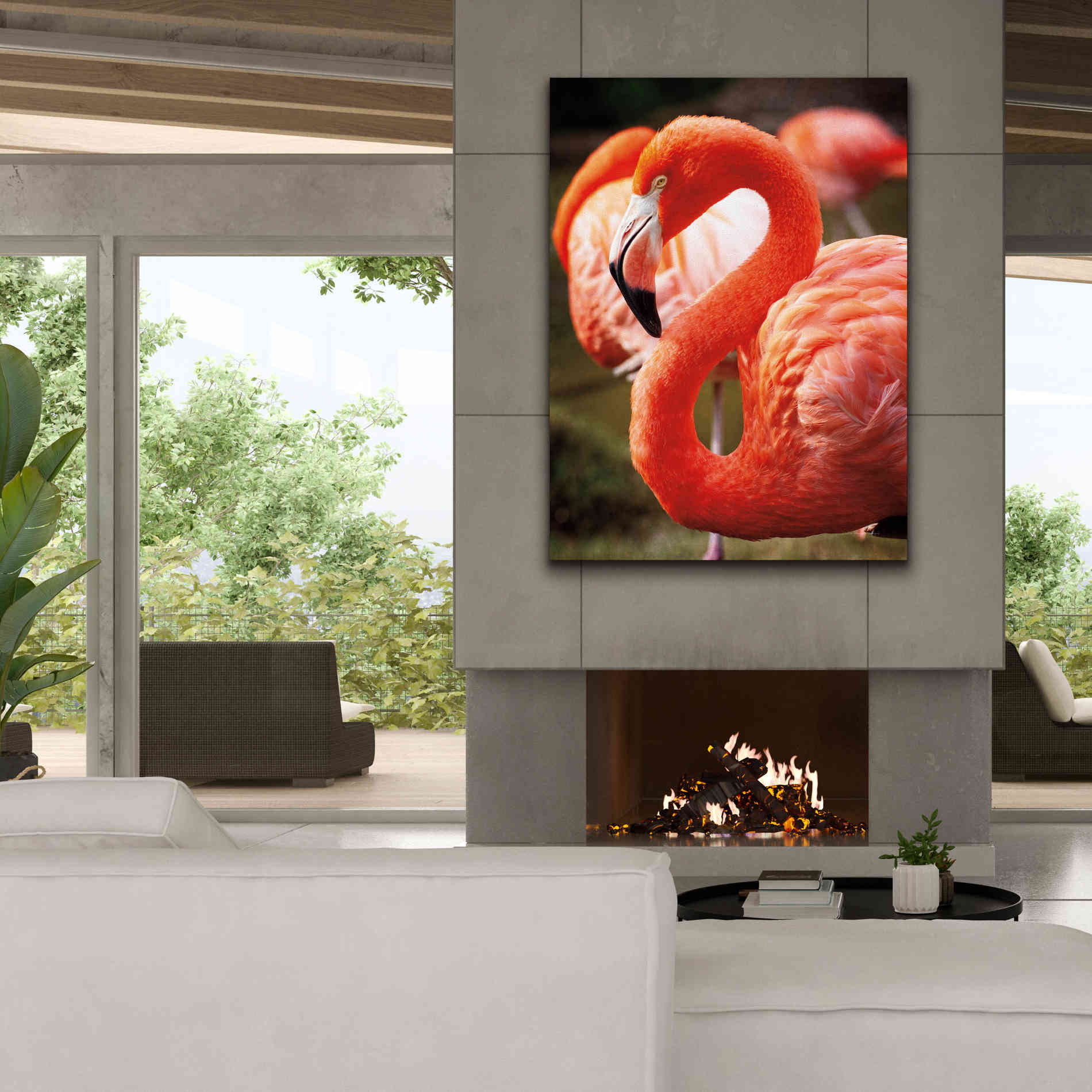 'Flamingo III' by Debra Van Swearingen, Canvas Wall Art,40 x 54