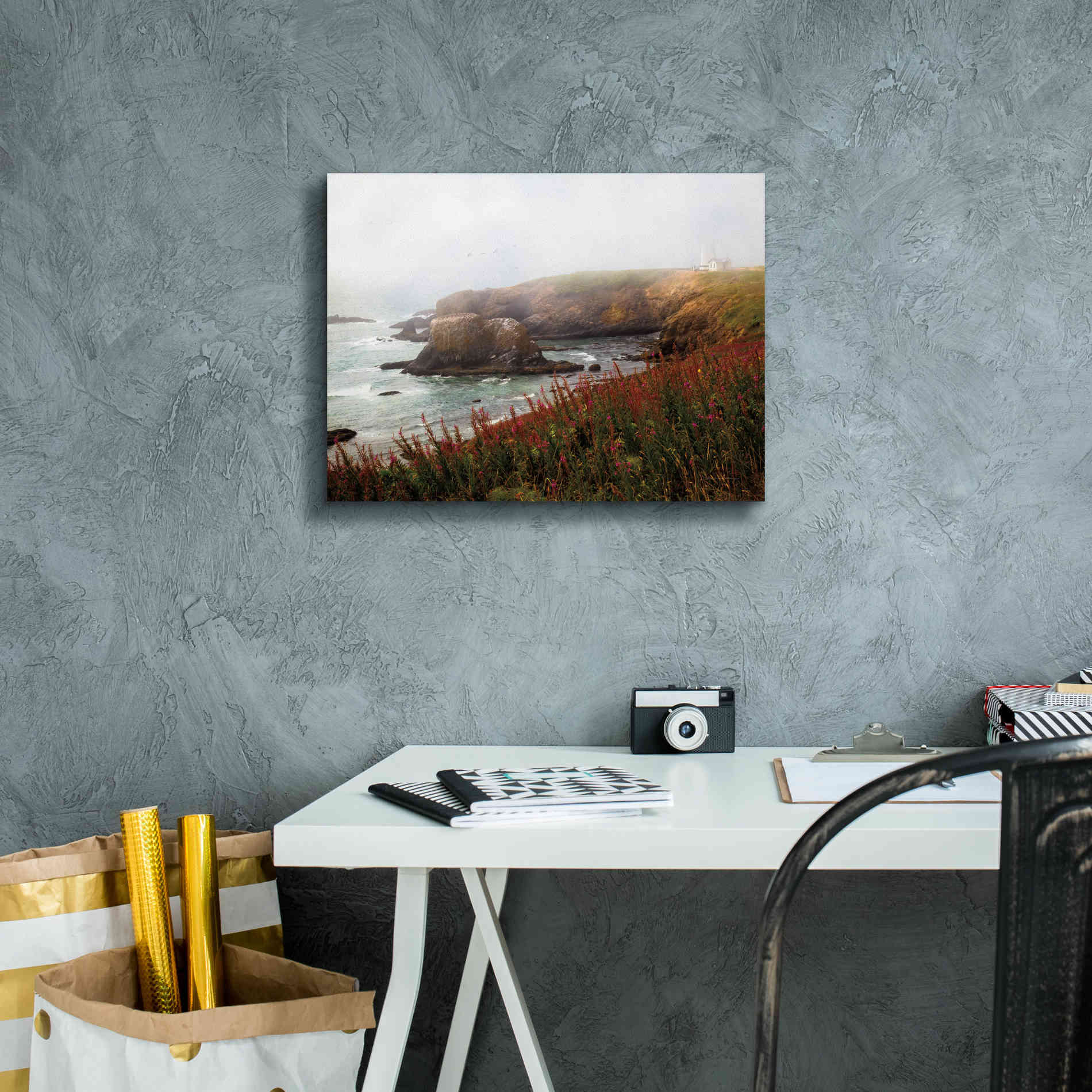 'Lighthouse Fog' by Debra Van Swearingen, Canvas Wall Art,16 x 12