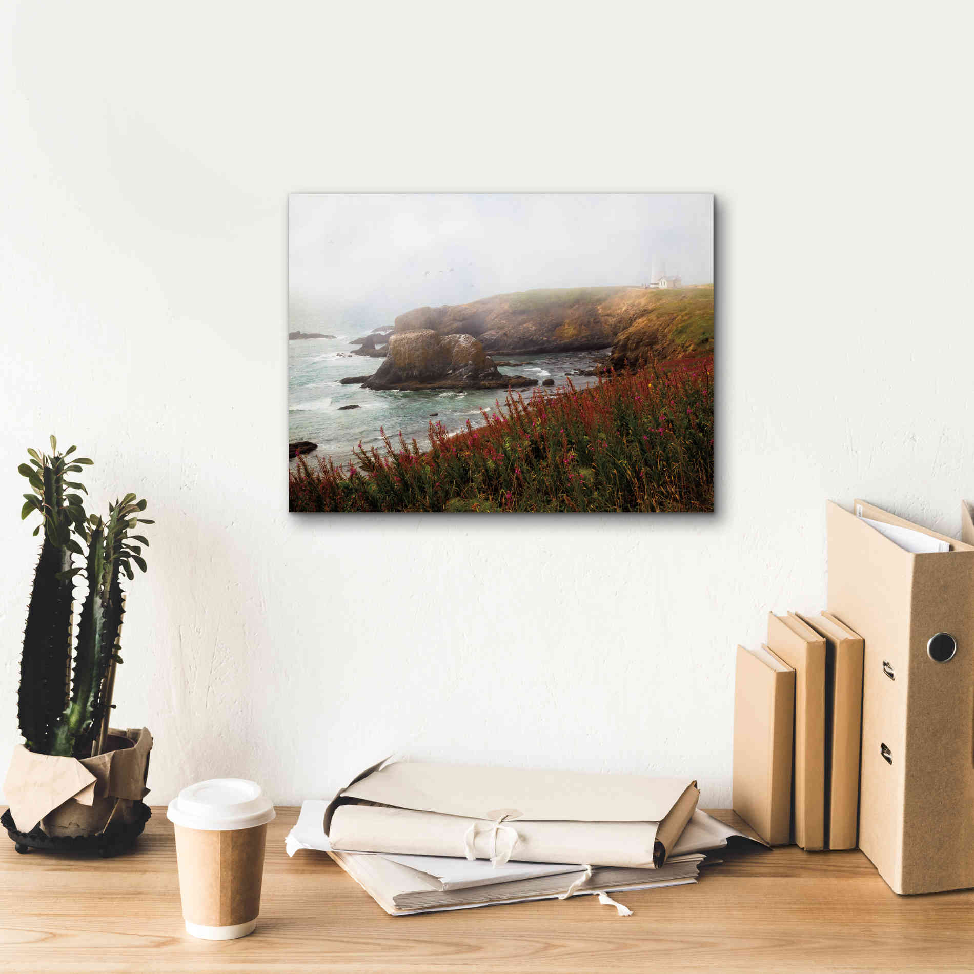 'Lighthouse Fog' by Debra Van Swearingen, Canvas Wall Art,16 x 12