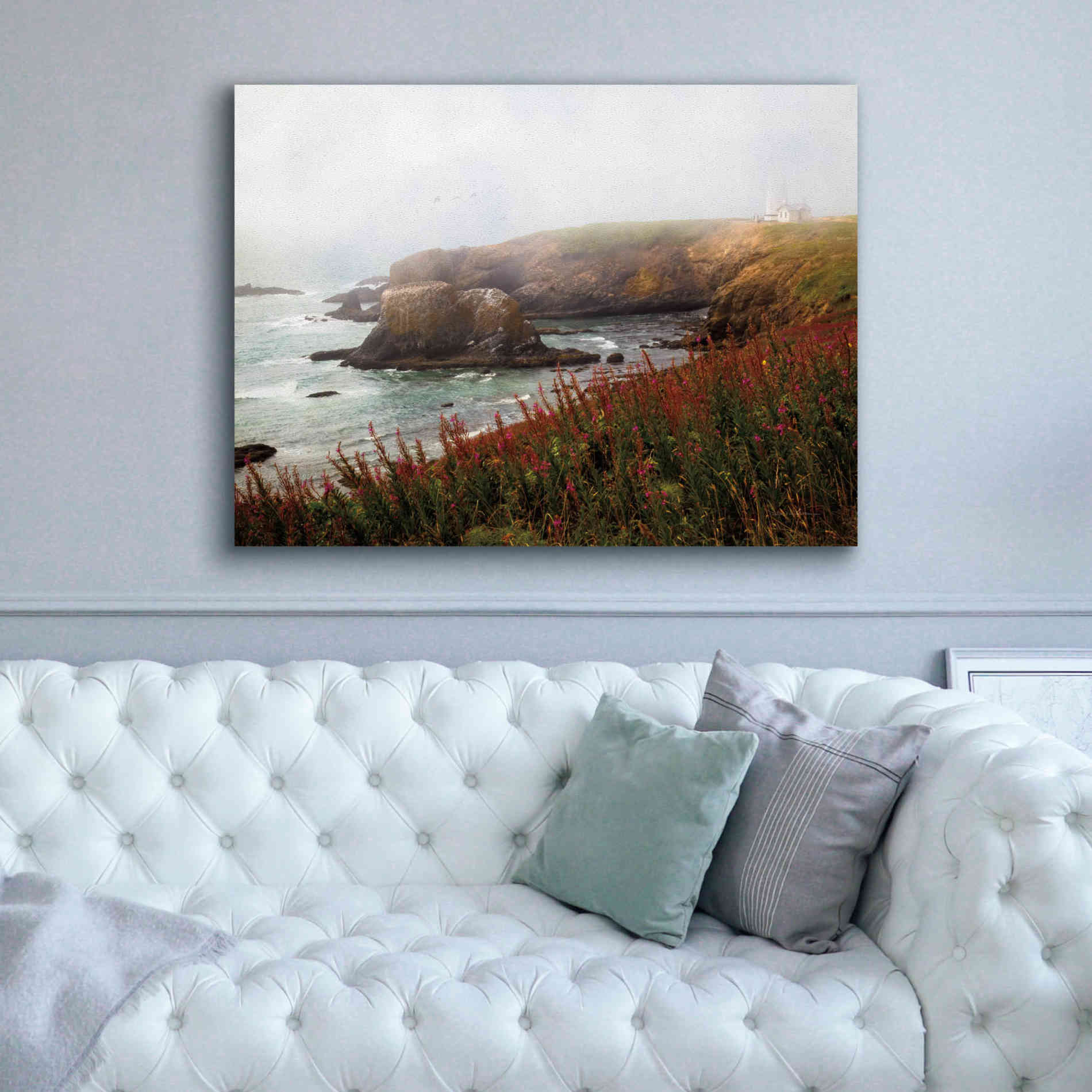 'Lighthouse Fog' by Debra Van Swearingen, Canvas Wall Art,54 x 40