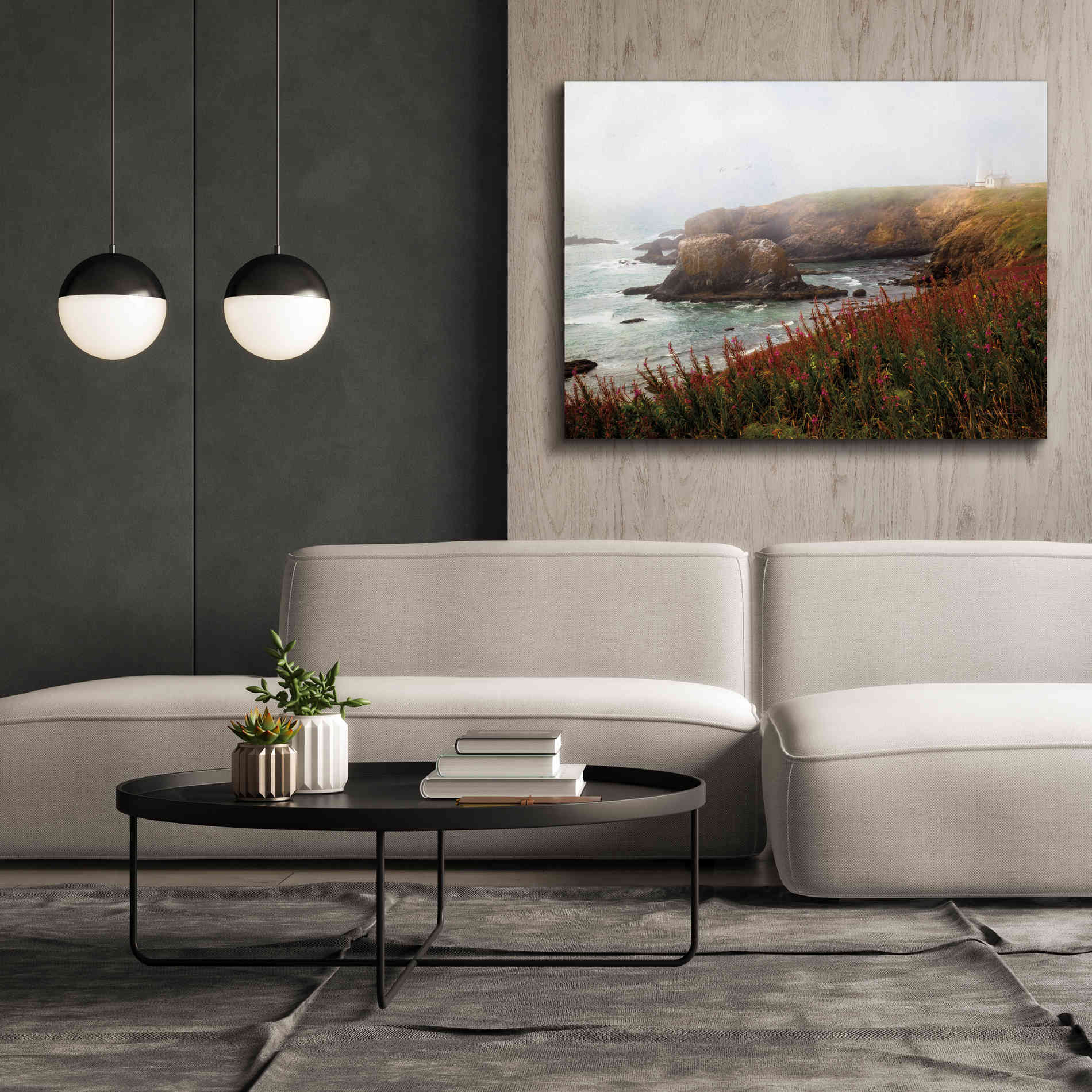 'Lighthouse Fog' by Debra Van Swearingen, Canvas Wall Art,54 x 40
