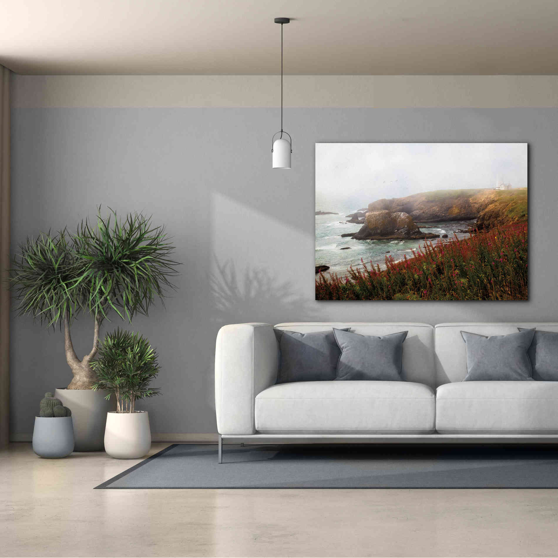 'Lighthouse Fog' by Debra Van Swearingen, Canvas Wall Art,54 x 40
