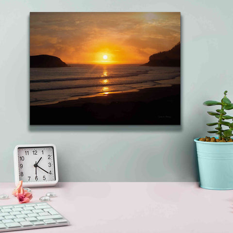 Image of 'Ocean Sunset' by Debra Van Swearingen, Canvas Wall Art,16 x 12