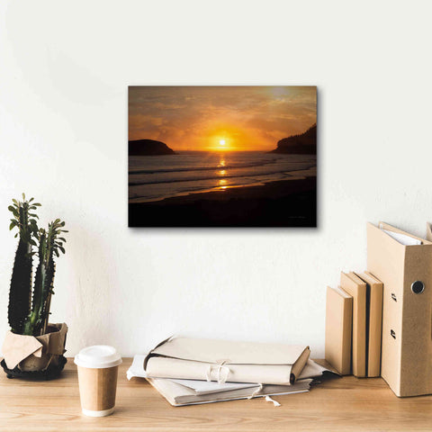 Image of 'Ocean Sunset' by Debra Van Swearingen, Canvas Wall Art,16 x 12