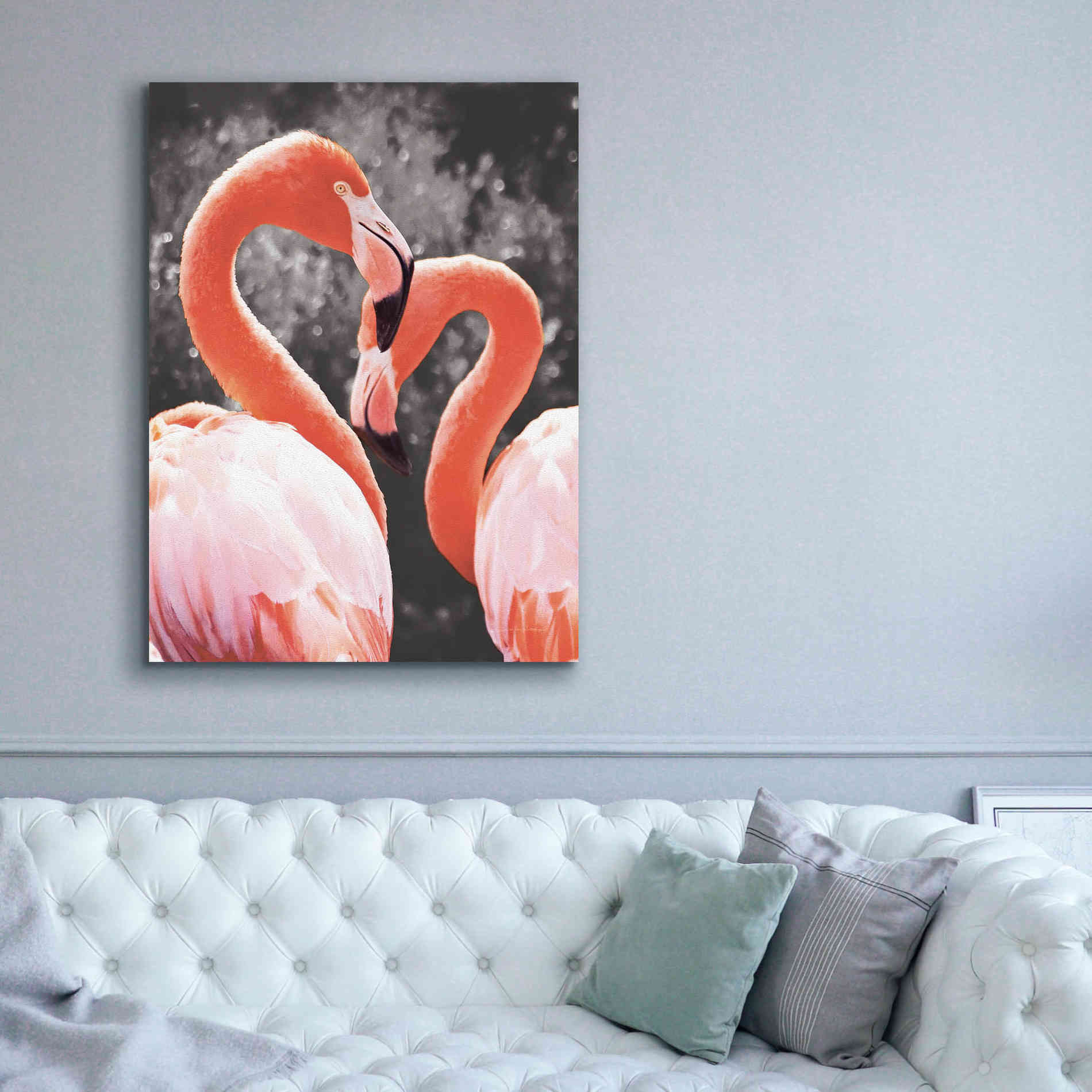 'Flamingo II on BW' by Debra Van Swearingen, Canvas Wall Art,40 x 54