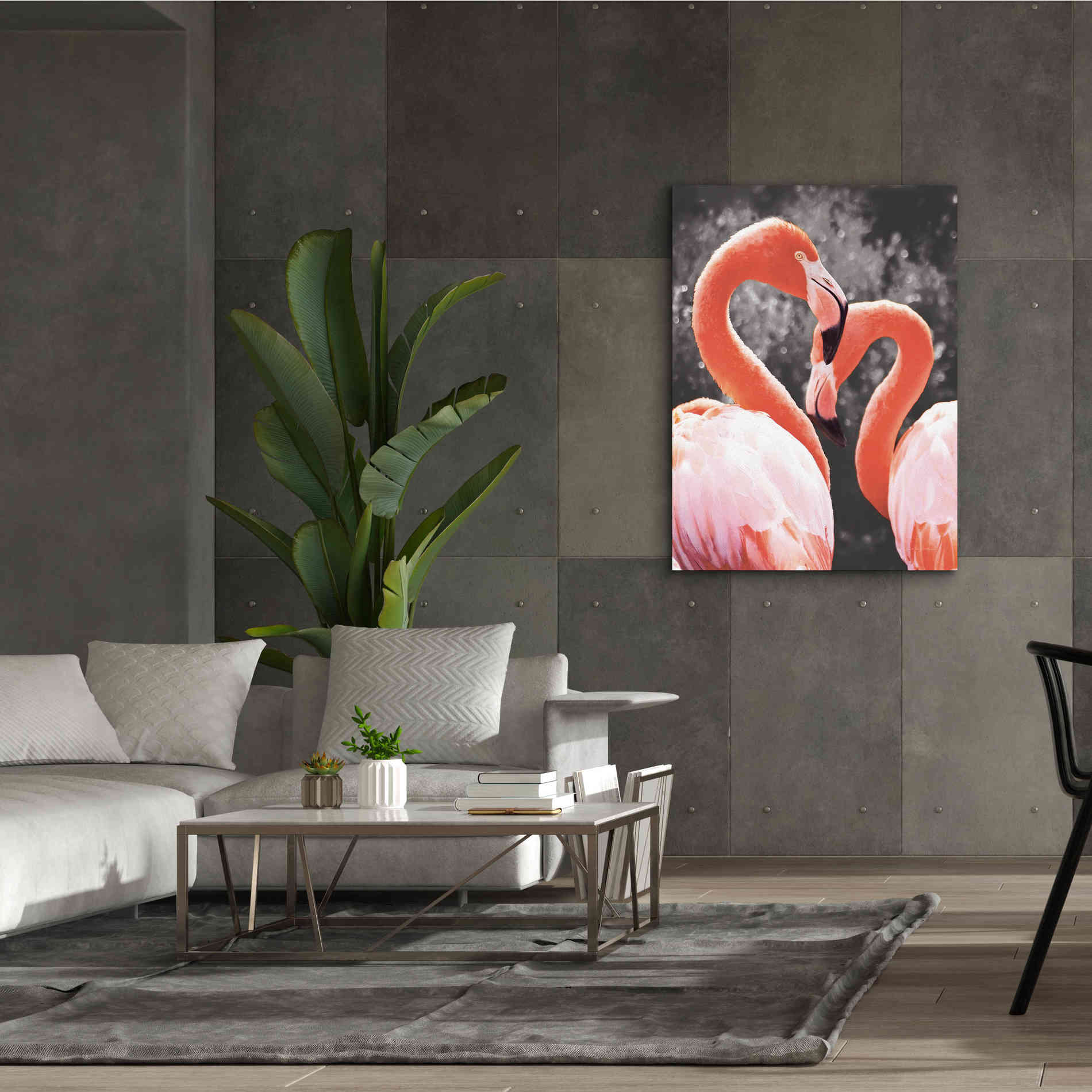 'Flamingo II on BW' by Debra Van Swearingen, Canvas Wall Art,40 x 54