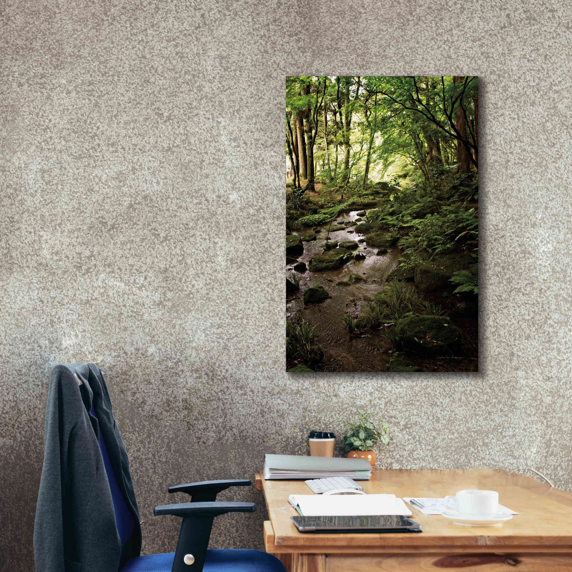 'Lush Creek in Forest' by Debra Van Swearingen, Canvas Wall Art,26 x 40