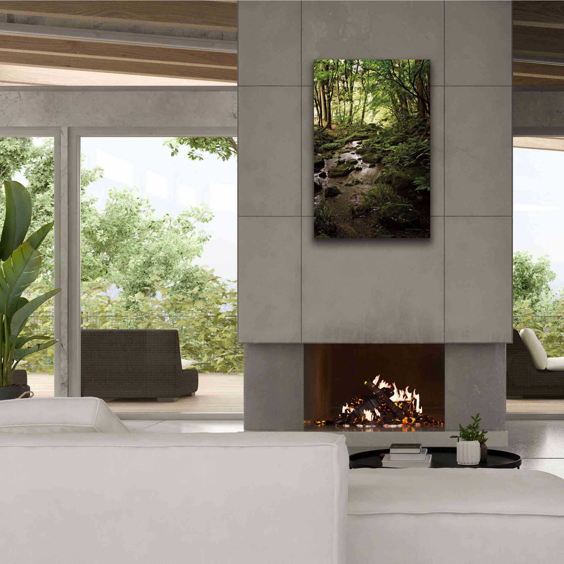 'Lush Creek in Forest' by Debra Van Swearingen, Canvas Wall Art,26 x 40