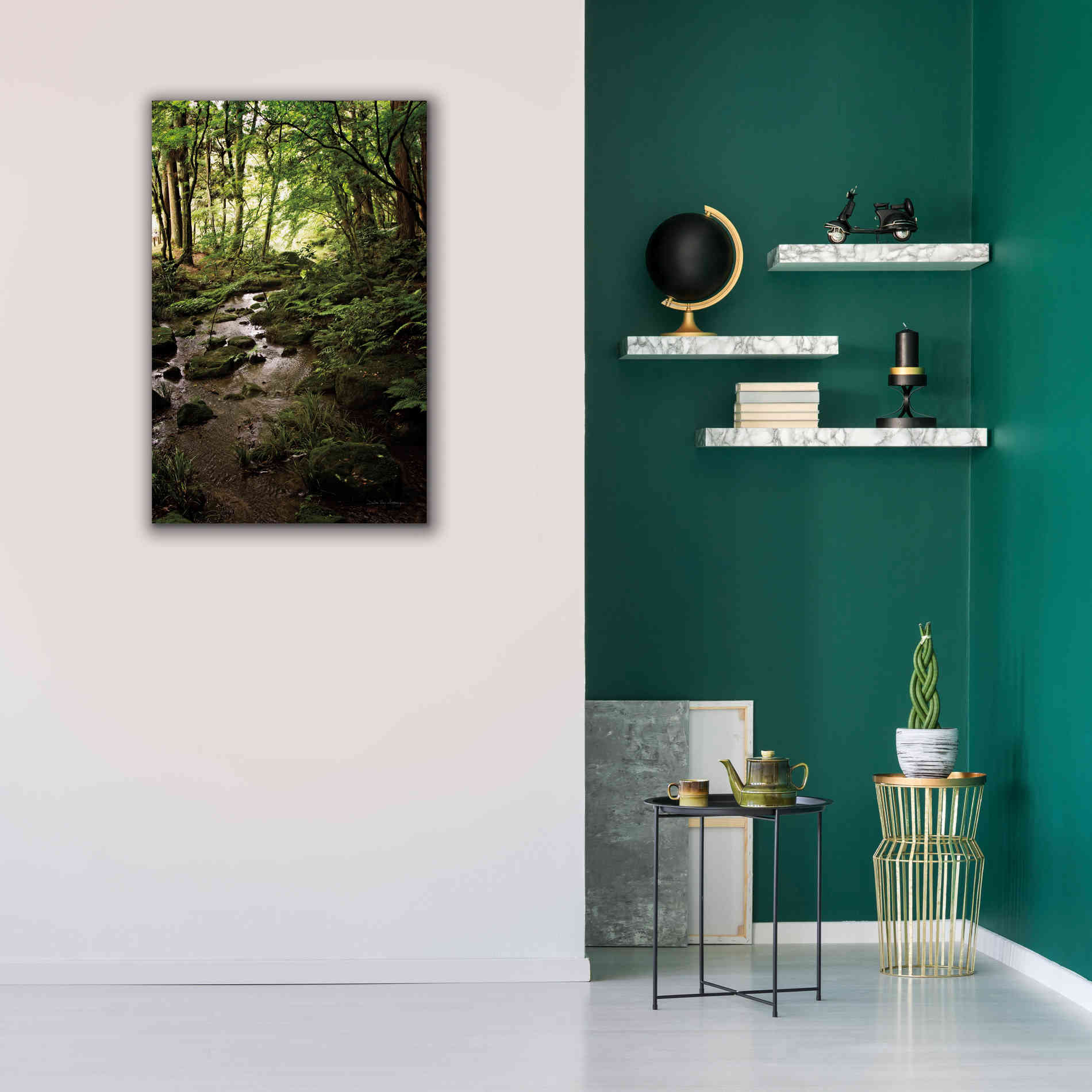 'Lush Creek in Forest' by Debra Van Swearingen, Canvas Wall Art,26 x 40