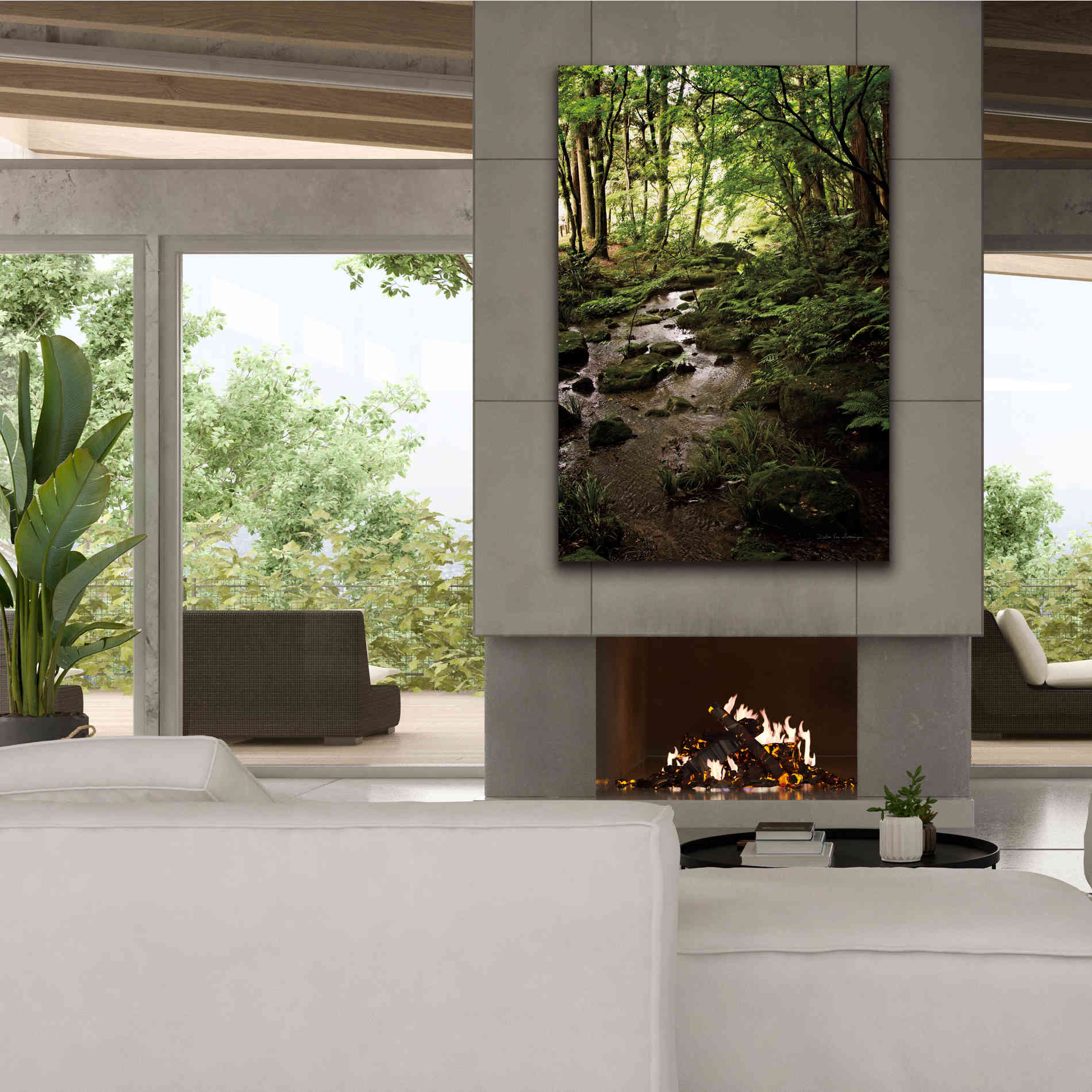 'Lush Creek in Forest' by Debra Van Swearingen, Canvas Wall Art,40 x 60