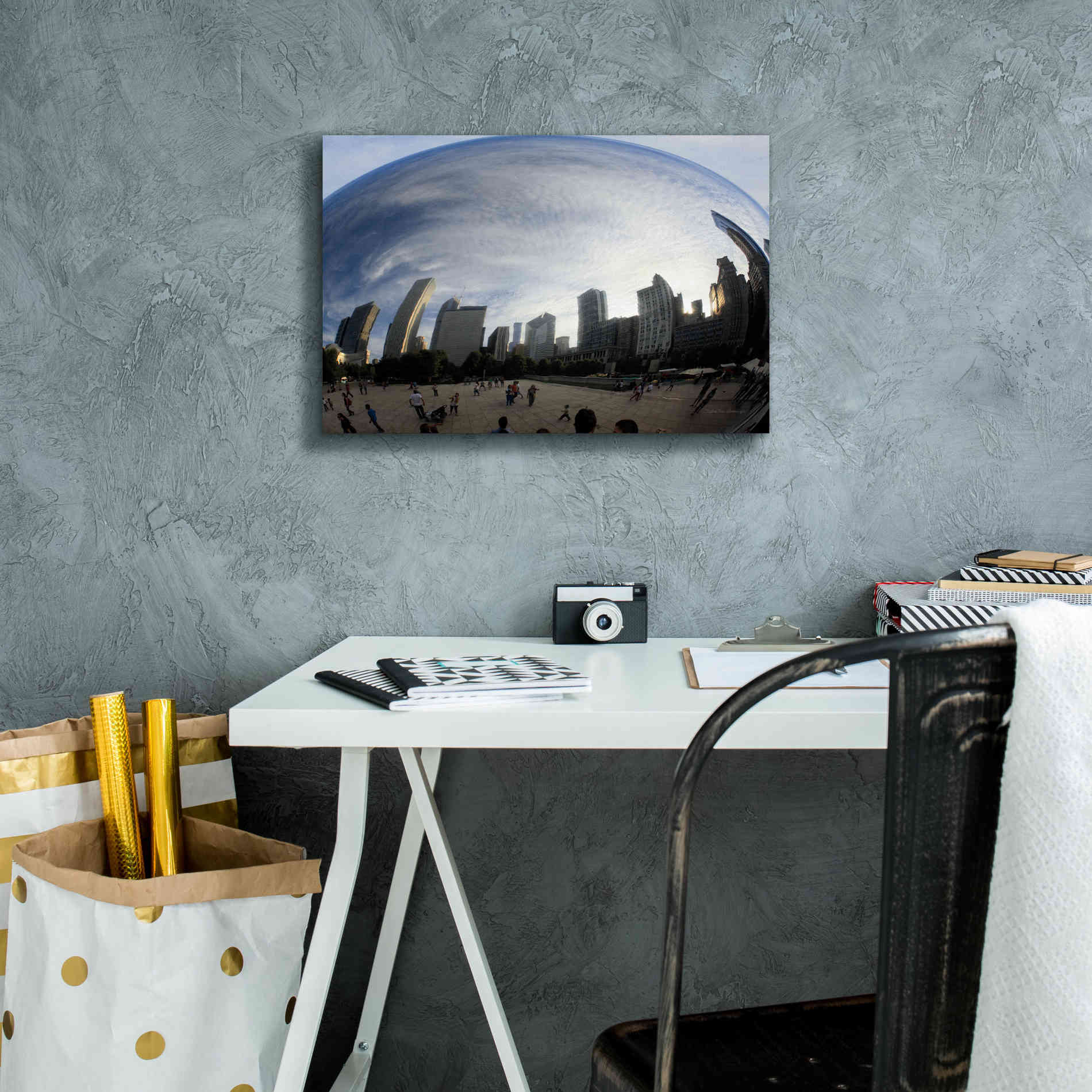 'The Bean Chicago' by Debra Van Swearingen, Canvas Wall Art,18 x 12