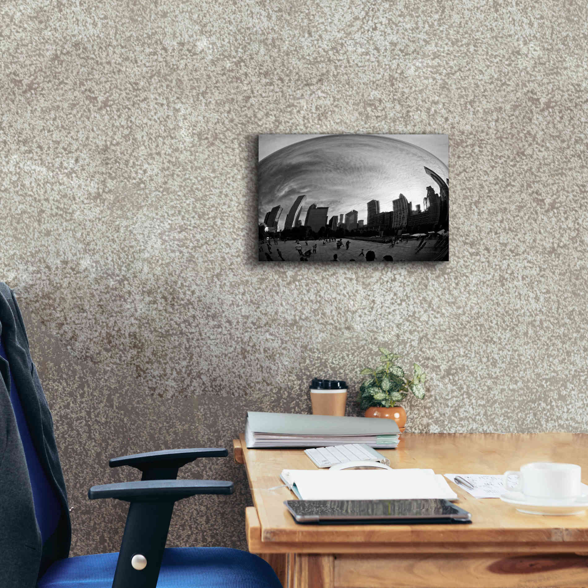 'The Bean Chicago BW' by Debra Van Swearingen, Canvas Wall Art,18 x 12