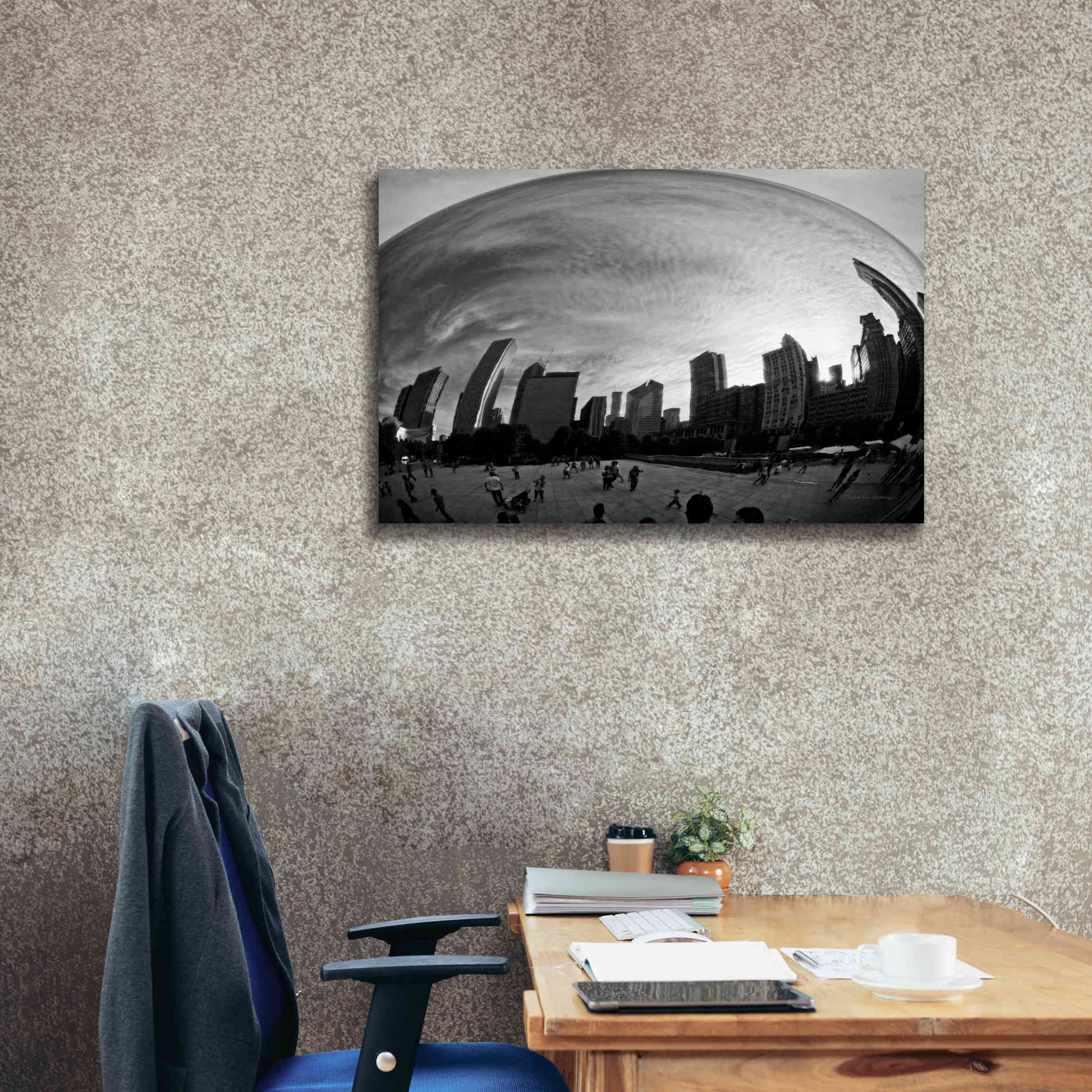 'The Bean Chicago BW' by Debra Van Swearingen, Canvas Wall Art,40 x 26