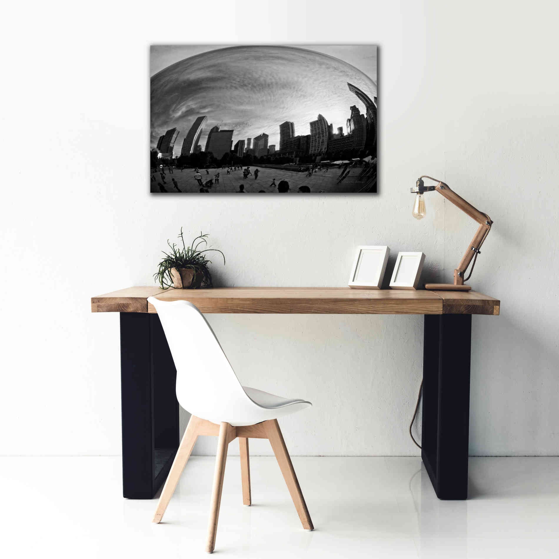'The Bean Chicago BW' by Debra Van Swearingen, Canvas Wall Art,40 x 26
