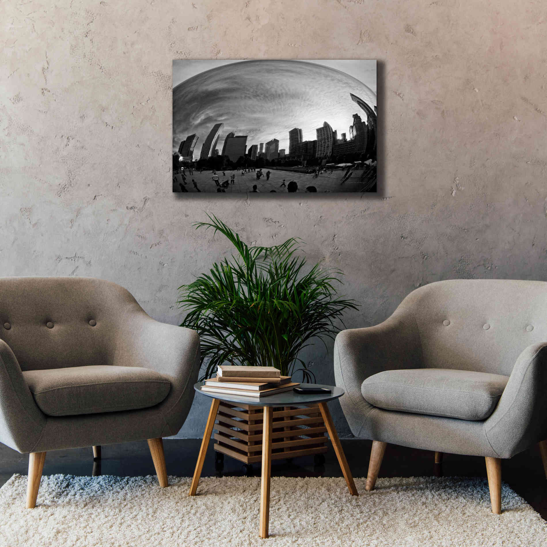 'The Bean Chicago BW' by Debra Van Swearingen, Canvas Wall Art,40 x 26