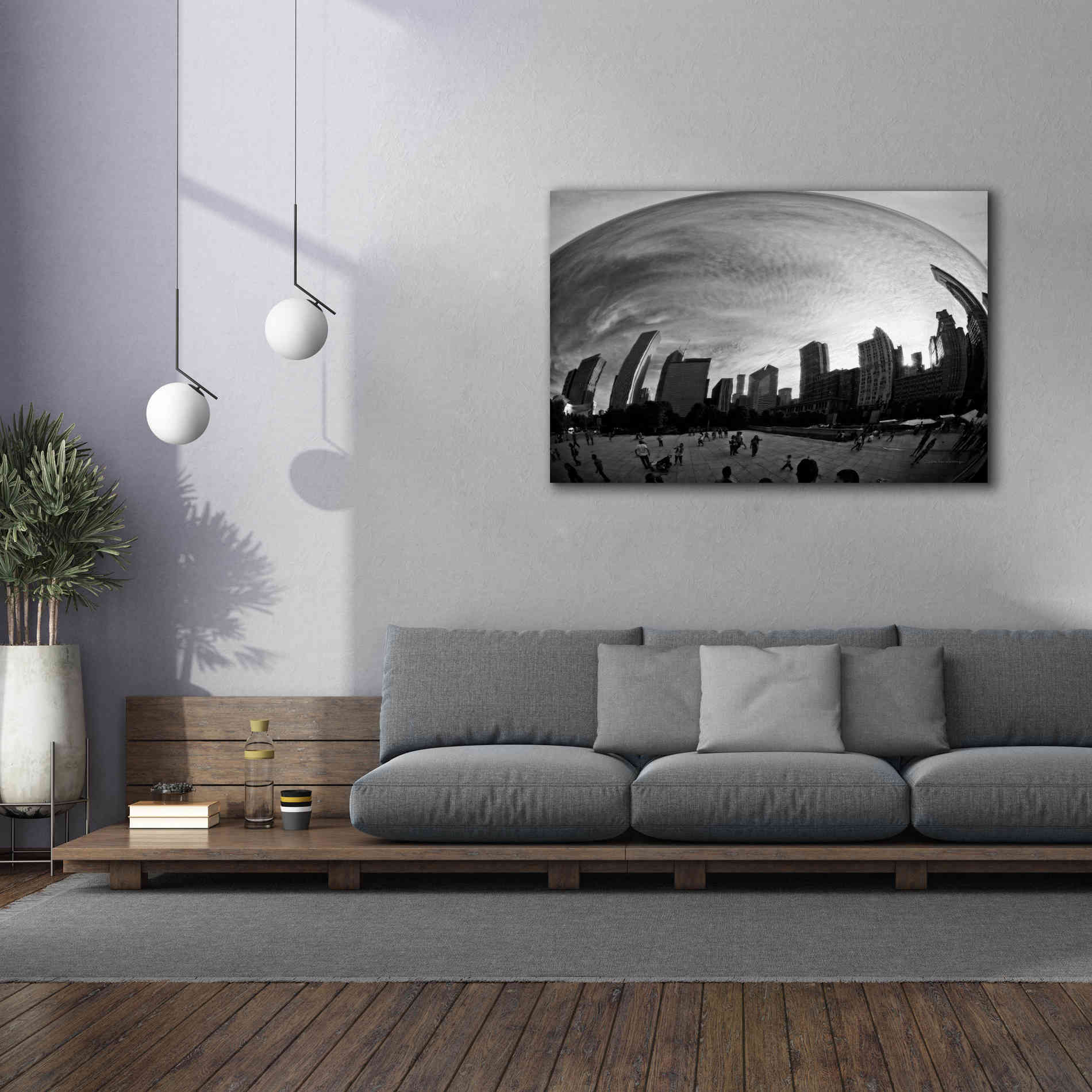 'The Bean Chicago BW' by Debra Van Swearingen, Canvas Wall Art,60 x 40