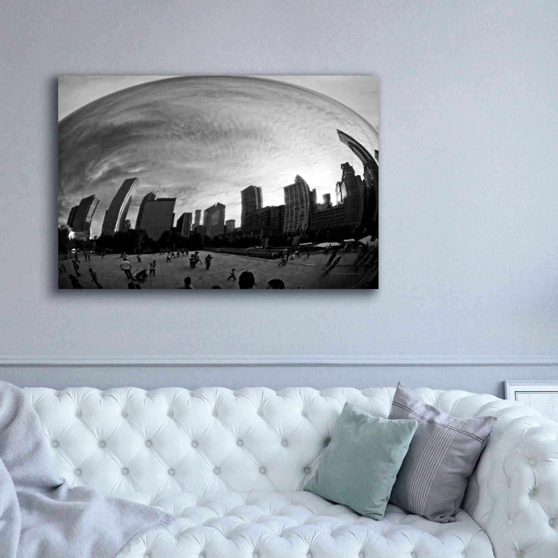 'The Bean Chicago BW' by Debra Van Swearingen, Canvas Wall Art,60 x 40