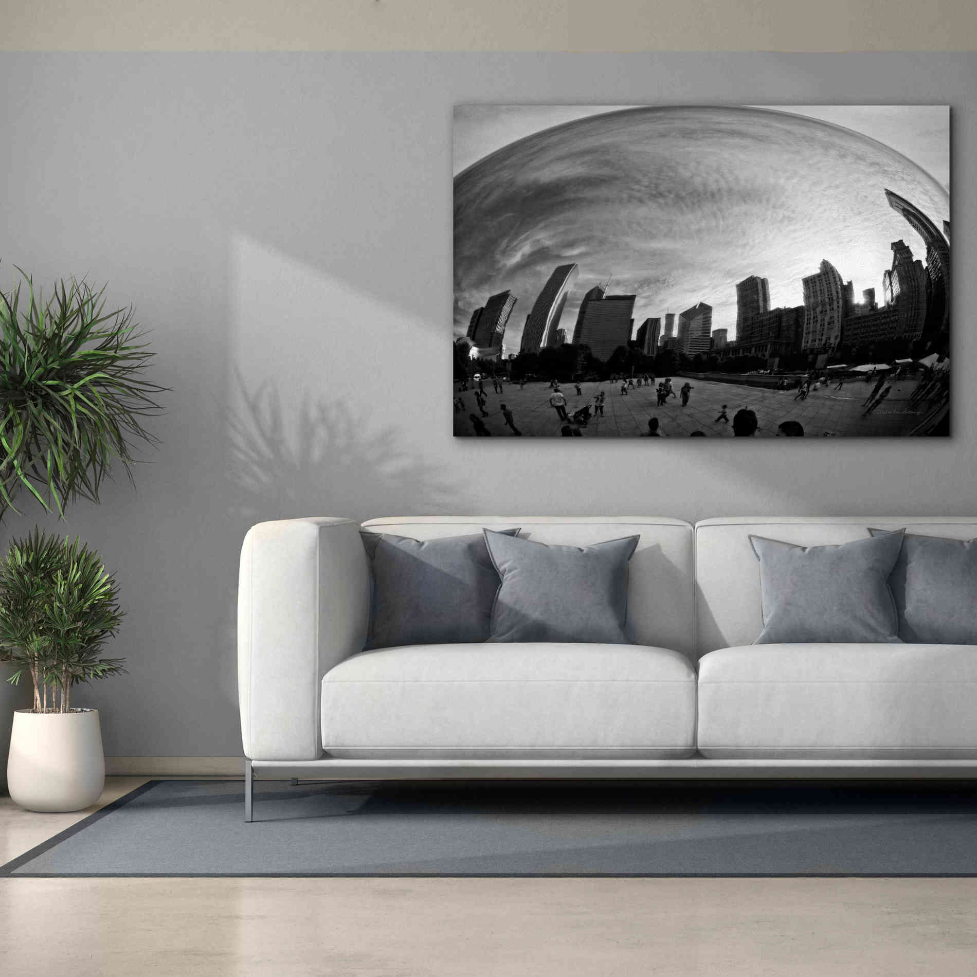 'The Bean Chicago BW' by Debra Van Swearingen, Canvas Wall Art,60 x 40
