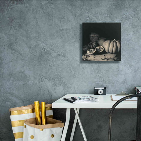 Image of 'Pumpkin and Pomegranate' by Debra Van Swearingen, Canvas Wall Art,12 x 12