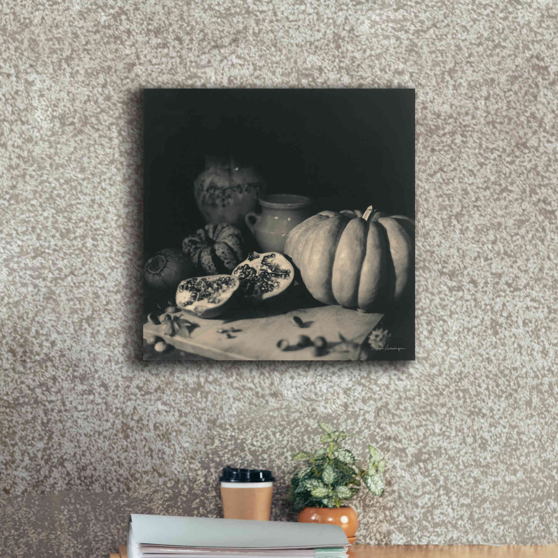'Pumpkin and Pomegranate' by Debra Van Swearingen, Canvas Wall Art,18 x 18