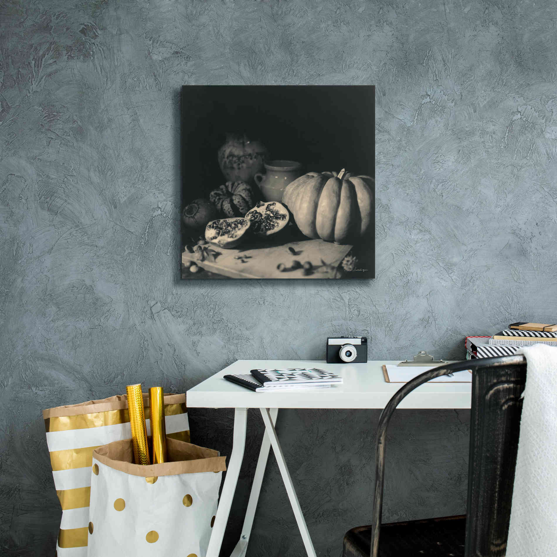'Pumpkin and Pomegranate' by Debra Van Swearingen, Canvas Wall Art,18 x 18