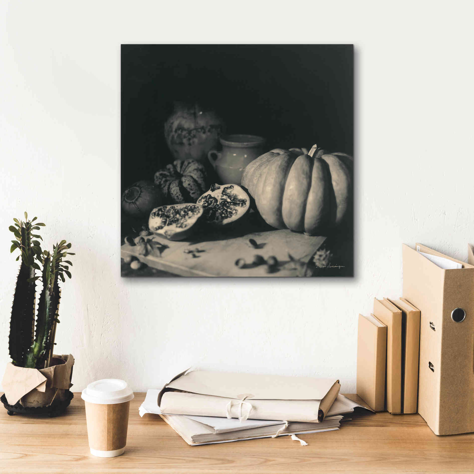 'Pumpkin and Pomegranate' by Debra Van Swearingen, Canvas Wall Art,18 x 18
