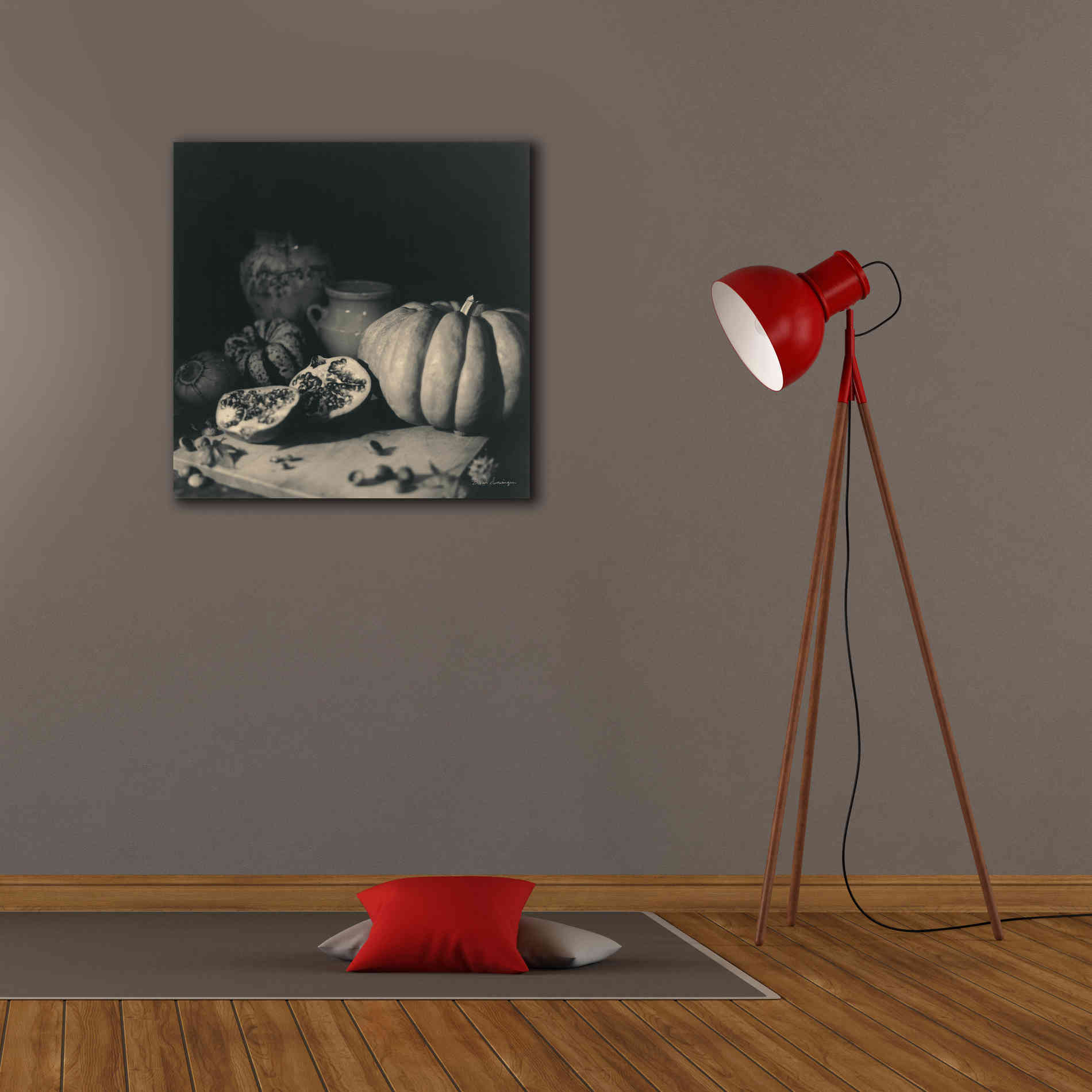 'Pumpkin and Pomegranate' by Debra Van Swearingen, Canvas Wall Art,26 x 26