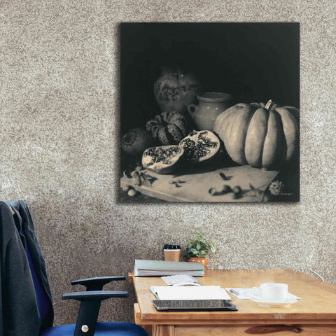 Image of 'Pumpkin and Pomegranate' by Debra Van Swearingen, Canvas Wall Art,37 x 37