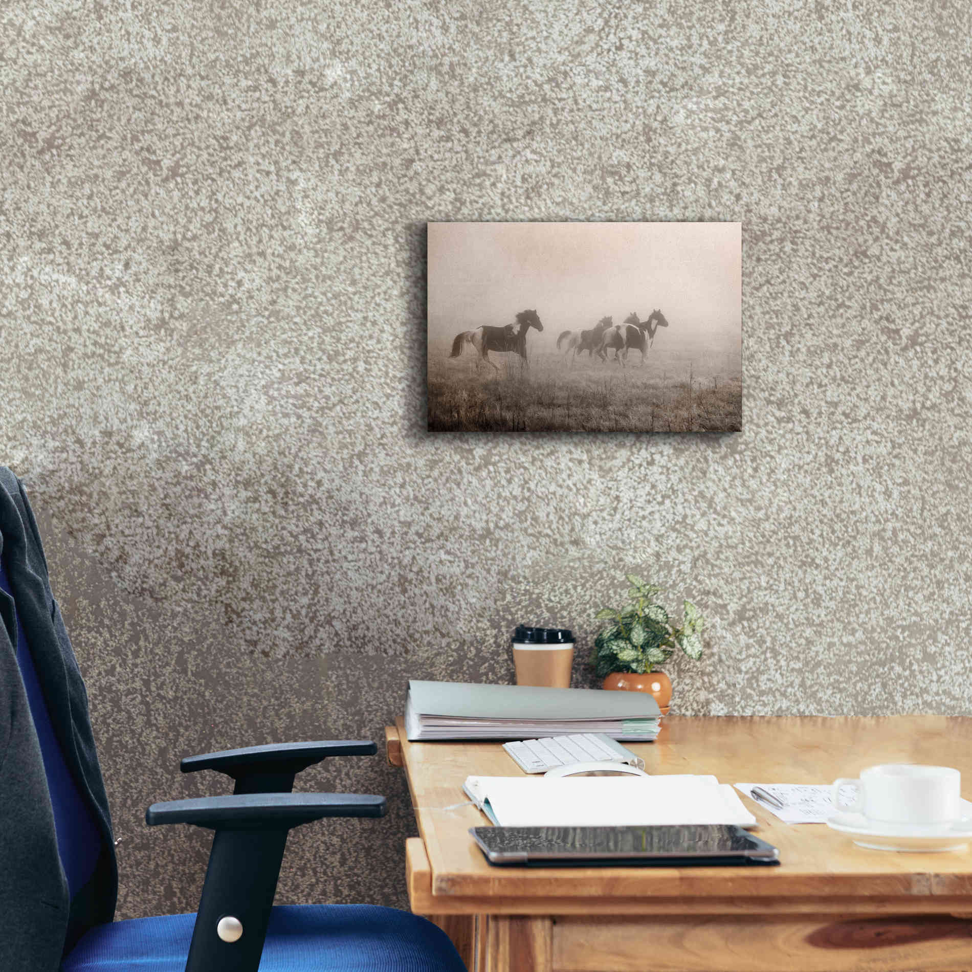 'Painted Horses on the Run' by Debra Van Swearingen, Canvas Wall Art,18 x 12