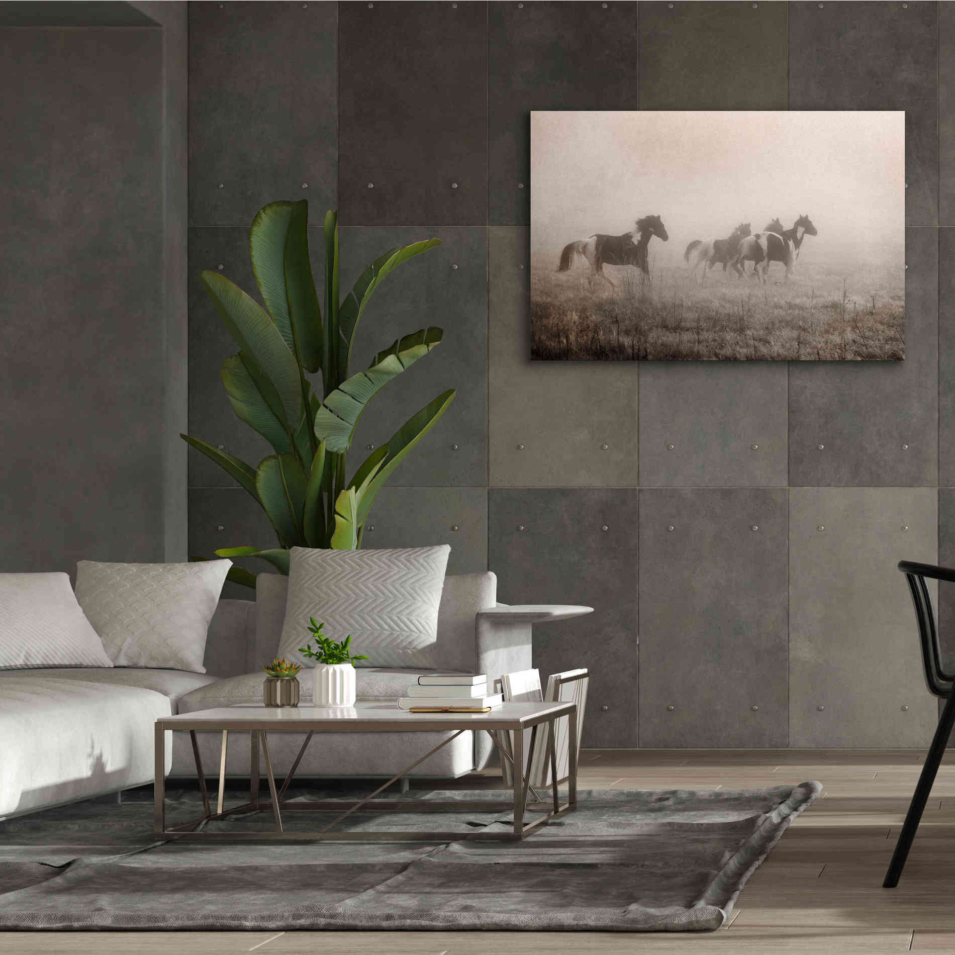 'Painted Horses on the Run' by Debra Van Swearingen, Canvas Wall Art,60 x 40