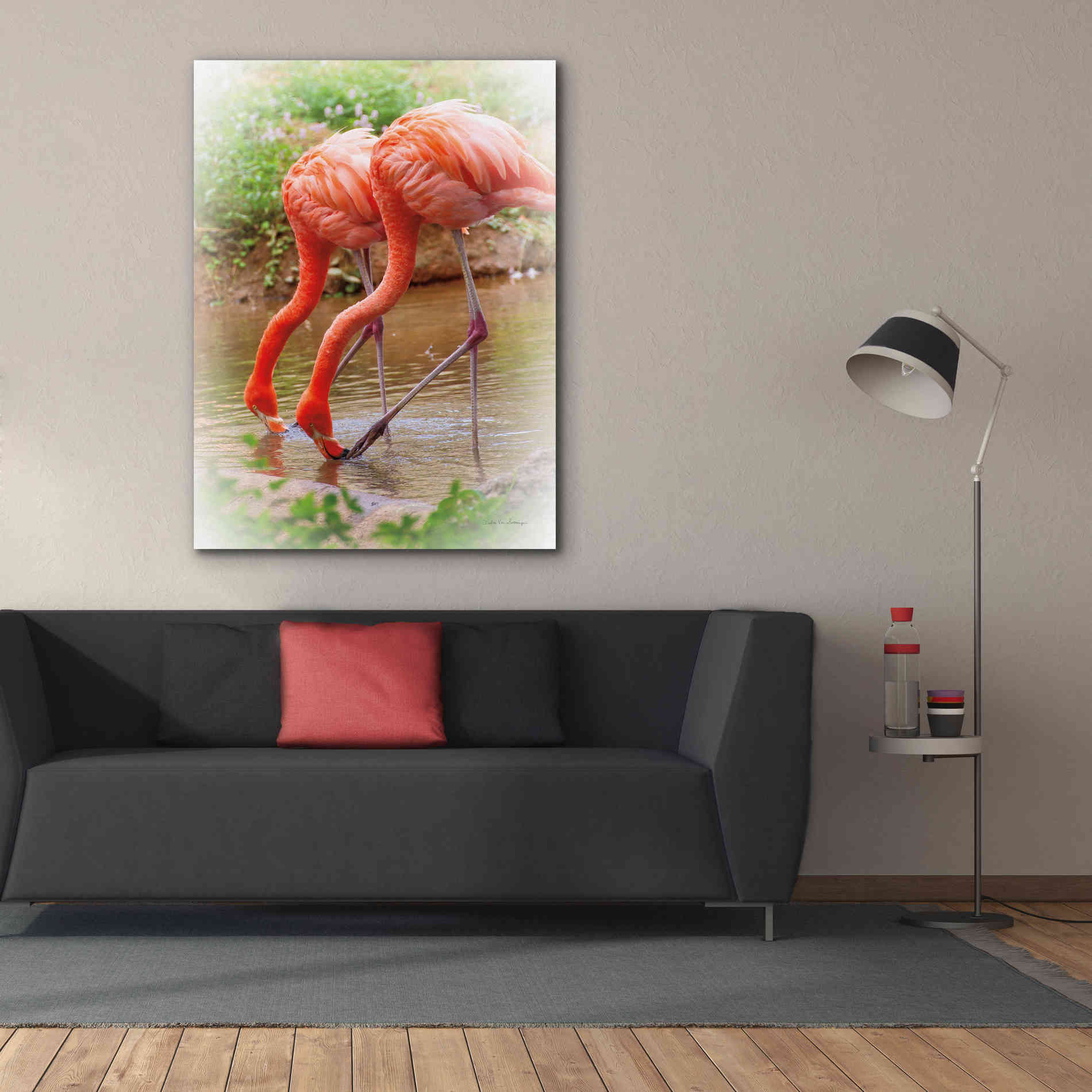 'Two Flamingos' by Debra Van Swearingen, Canvas Wall Art,40 x 54