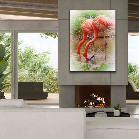 Image of 'Two Flamingos' by Debra Van Swearingen, Canvas Wall Art,40 x 54