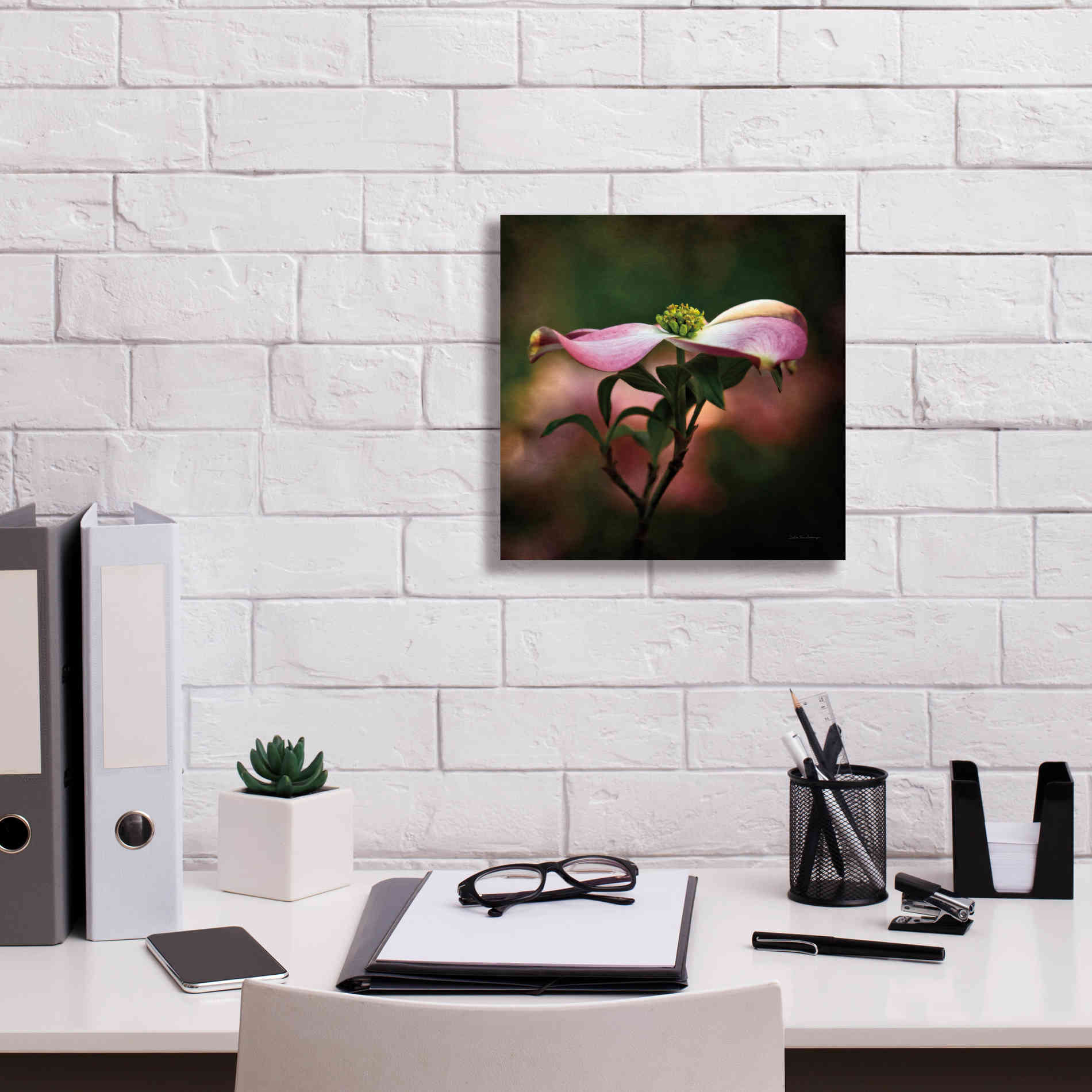 'Pink Dogwood I' by Debra Van Swearingen, Canvas Wall Art,12 x 12