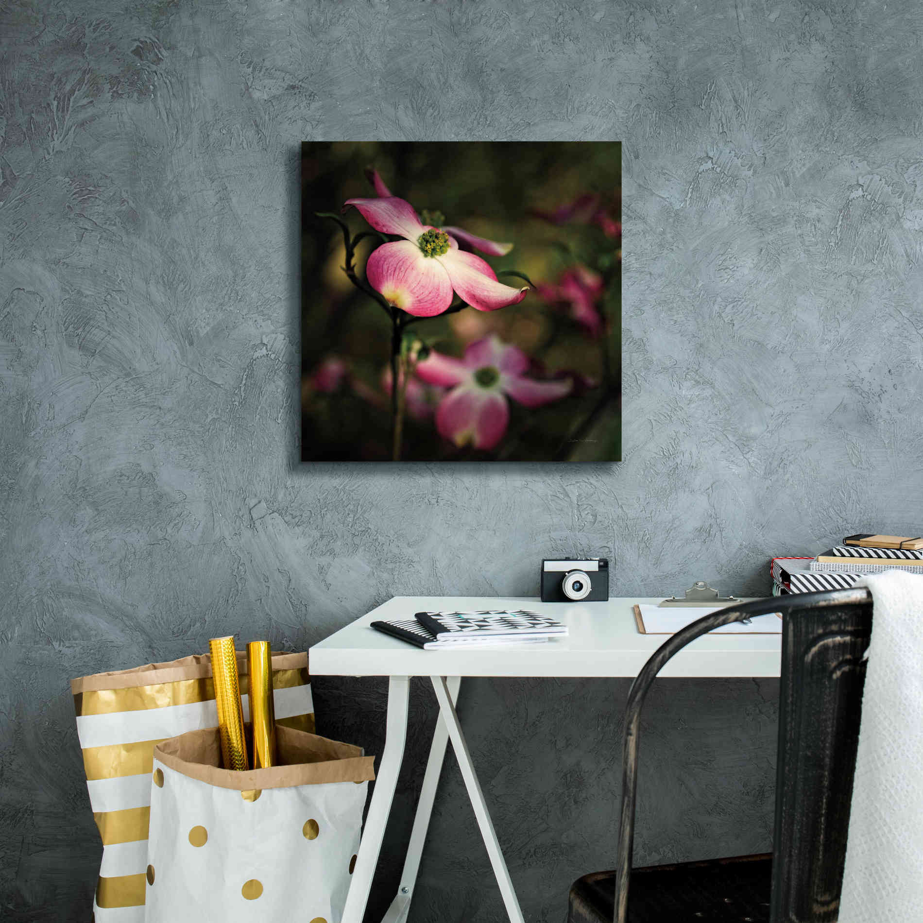 'Pink Dogwood II' by Debra Van Swearingen, Canvas Wall Art,18 x 18