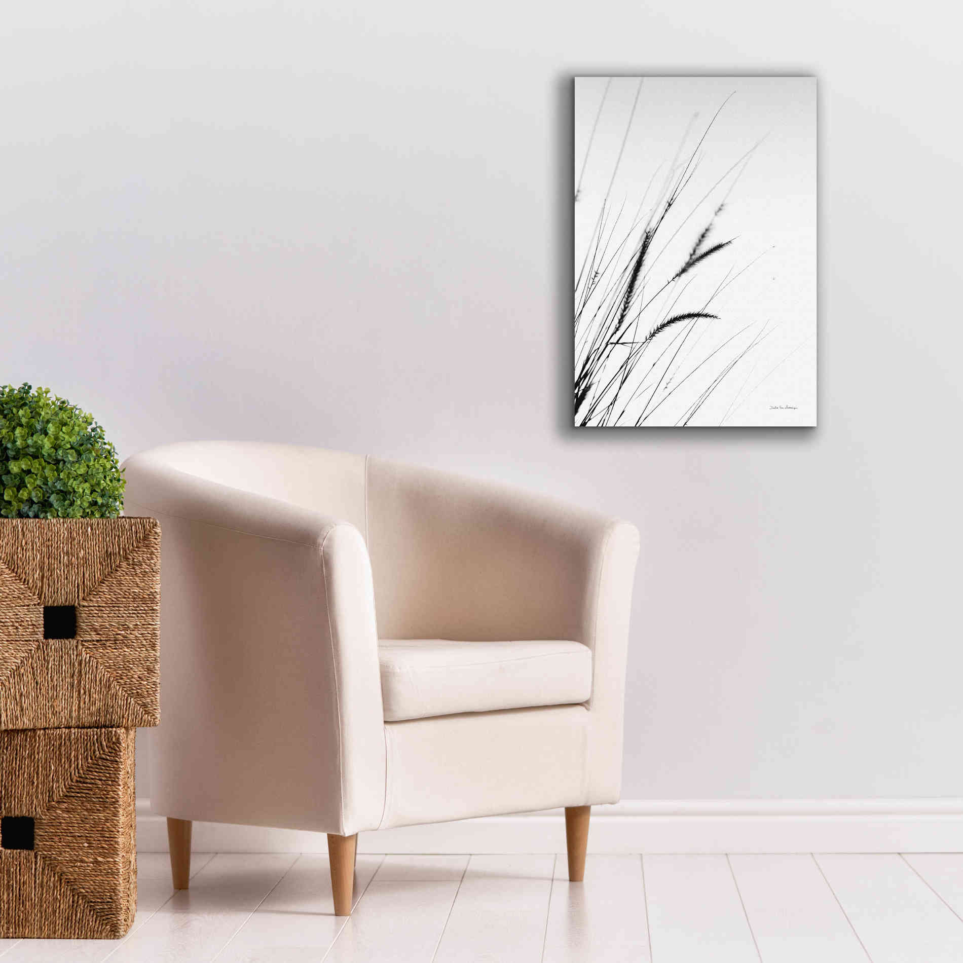 'Field Grasses I White' by Debra Van Swearingen, Canvas Wall Art,18 x 26