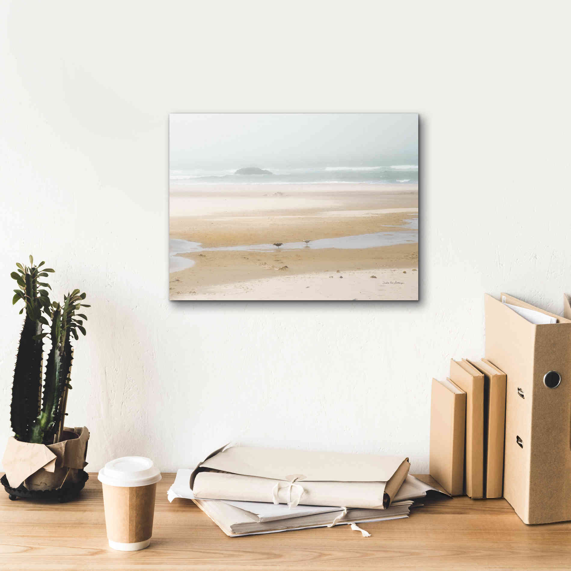 'Cold Beach I' by Debra Van Swearingen, Canvas Wall Art,16 x 12
