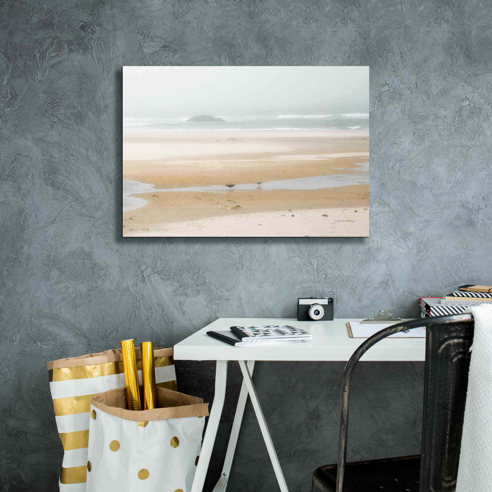 'Cold Beach I' by Debra Van Swearingen, Canvas Wall Art,26 x 18