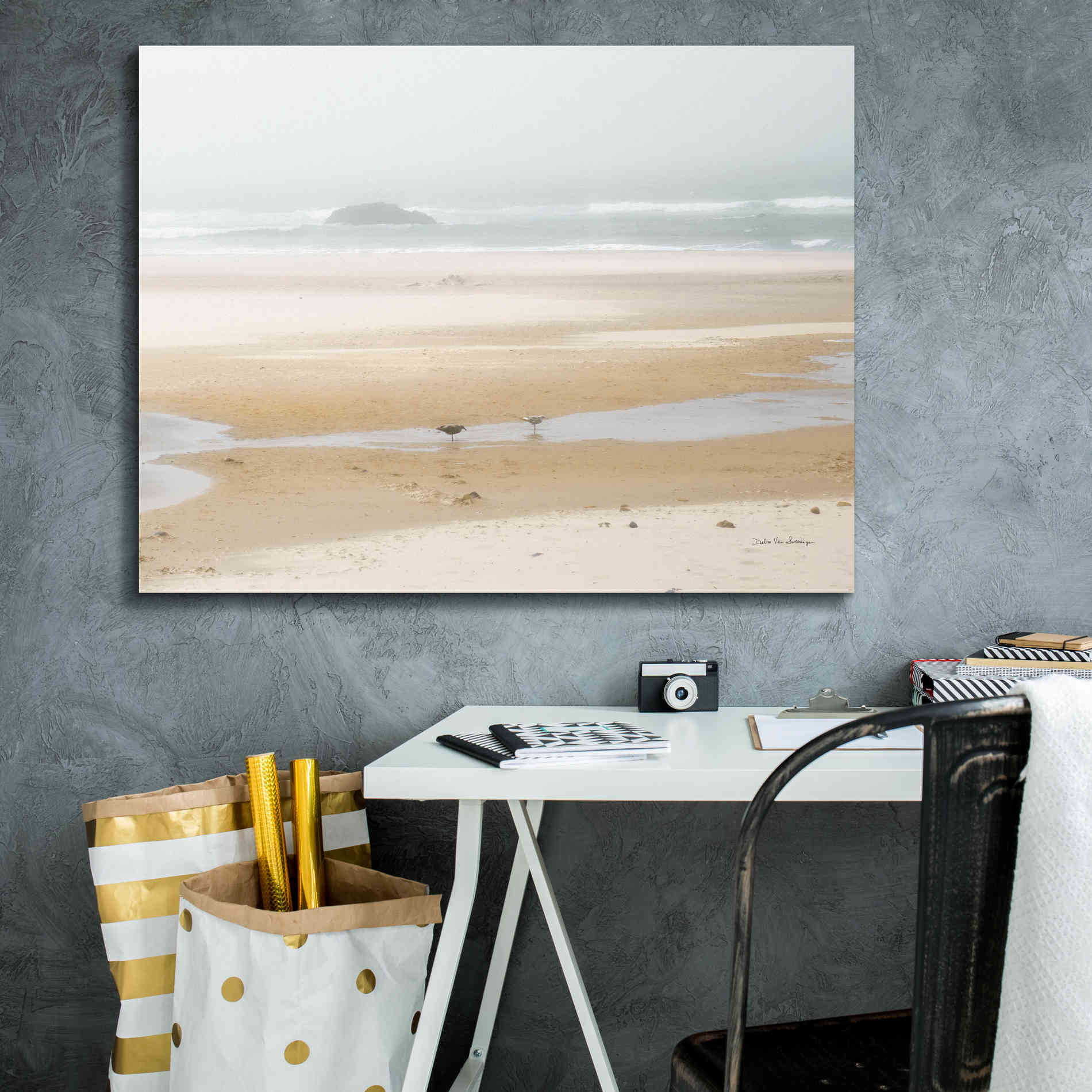 'Cold Beach I' by Debra Van Swearingen, Canvas Wall Art,34 x 26